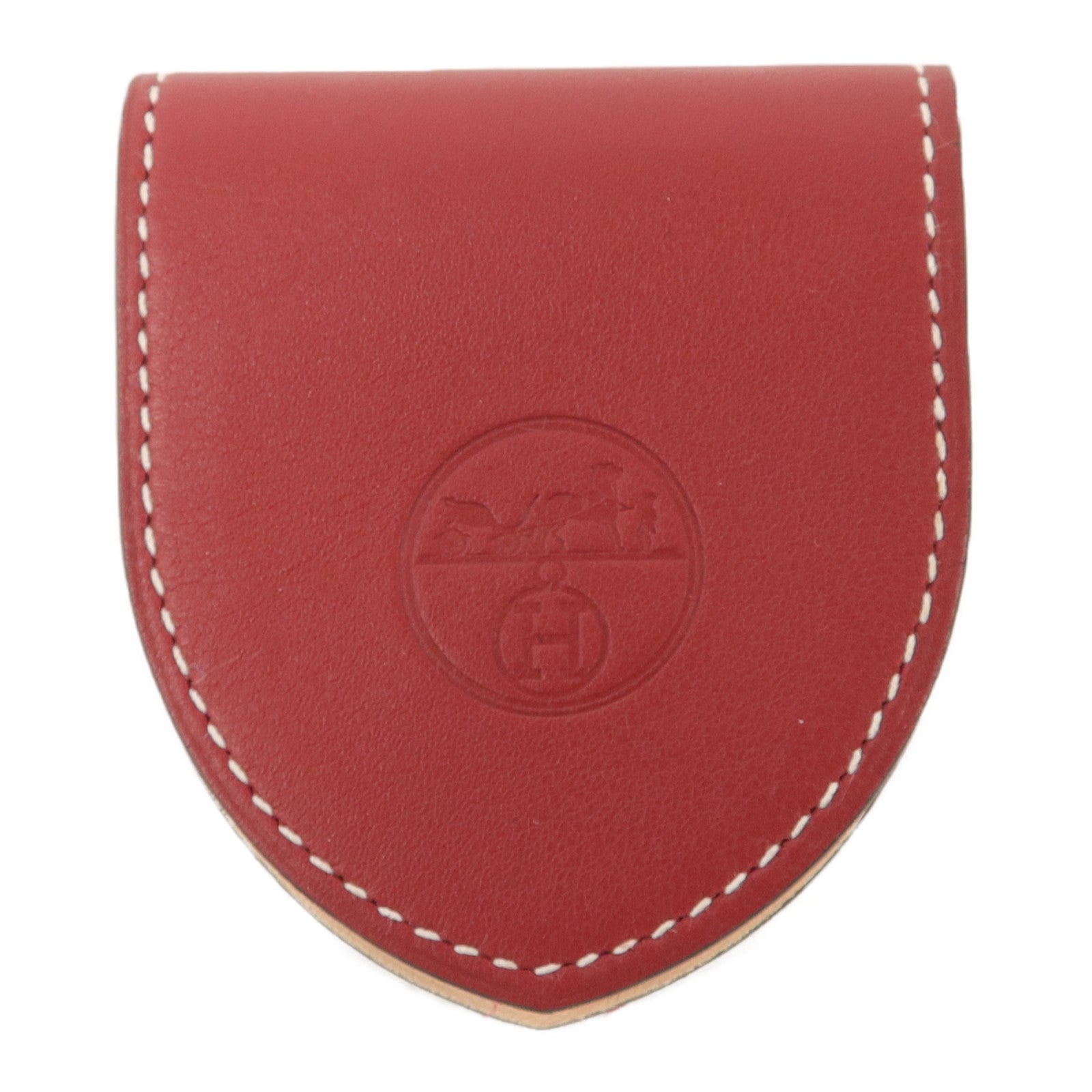HERMES Swift皮革Money Clip鈔票夾Rouge Vermillon