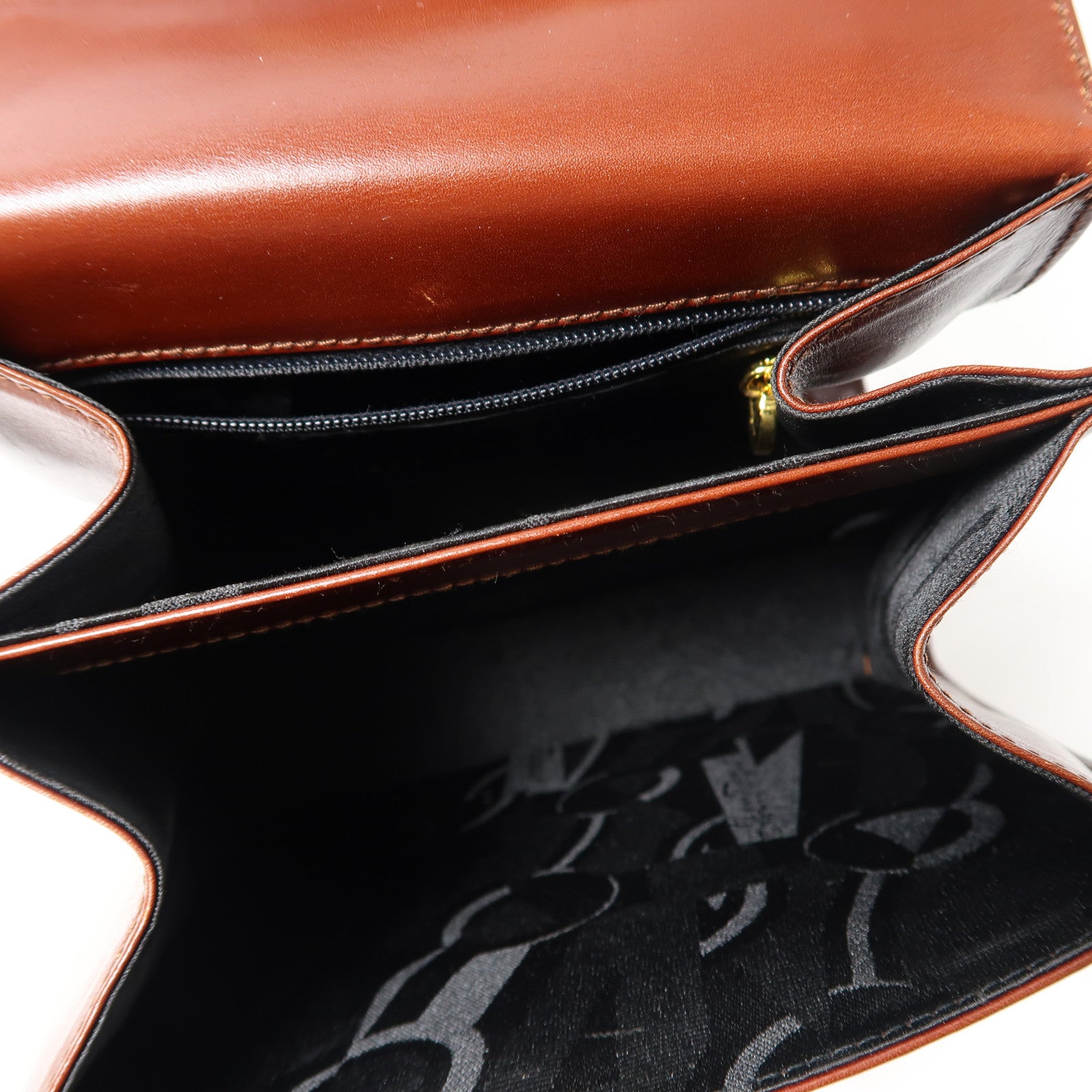 Salvatore Ferragamo 牛皮皮革Small Top Handle金扣手挽肩背兩用袋深啡色