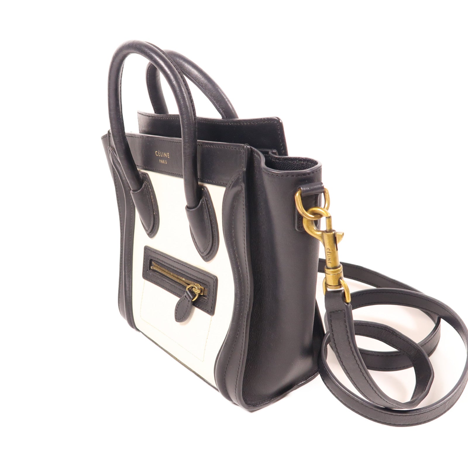 CELINE 牛皮皮革Nano Luggage金扣手挽肩背兩用袋