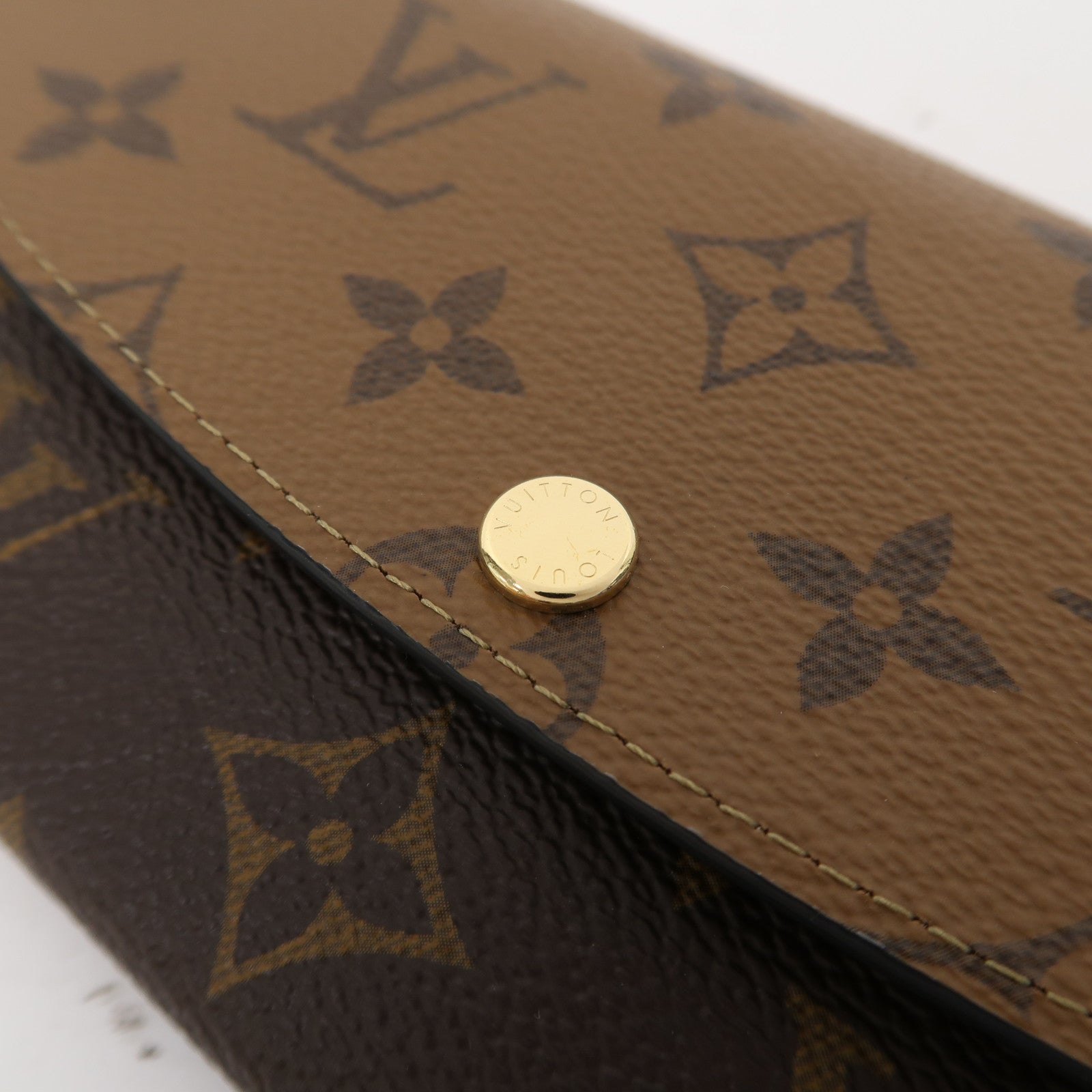 LOUIS VUITTON Monogram Emilie金扣長錢包啡色