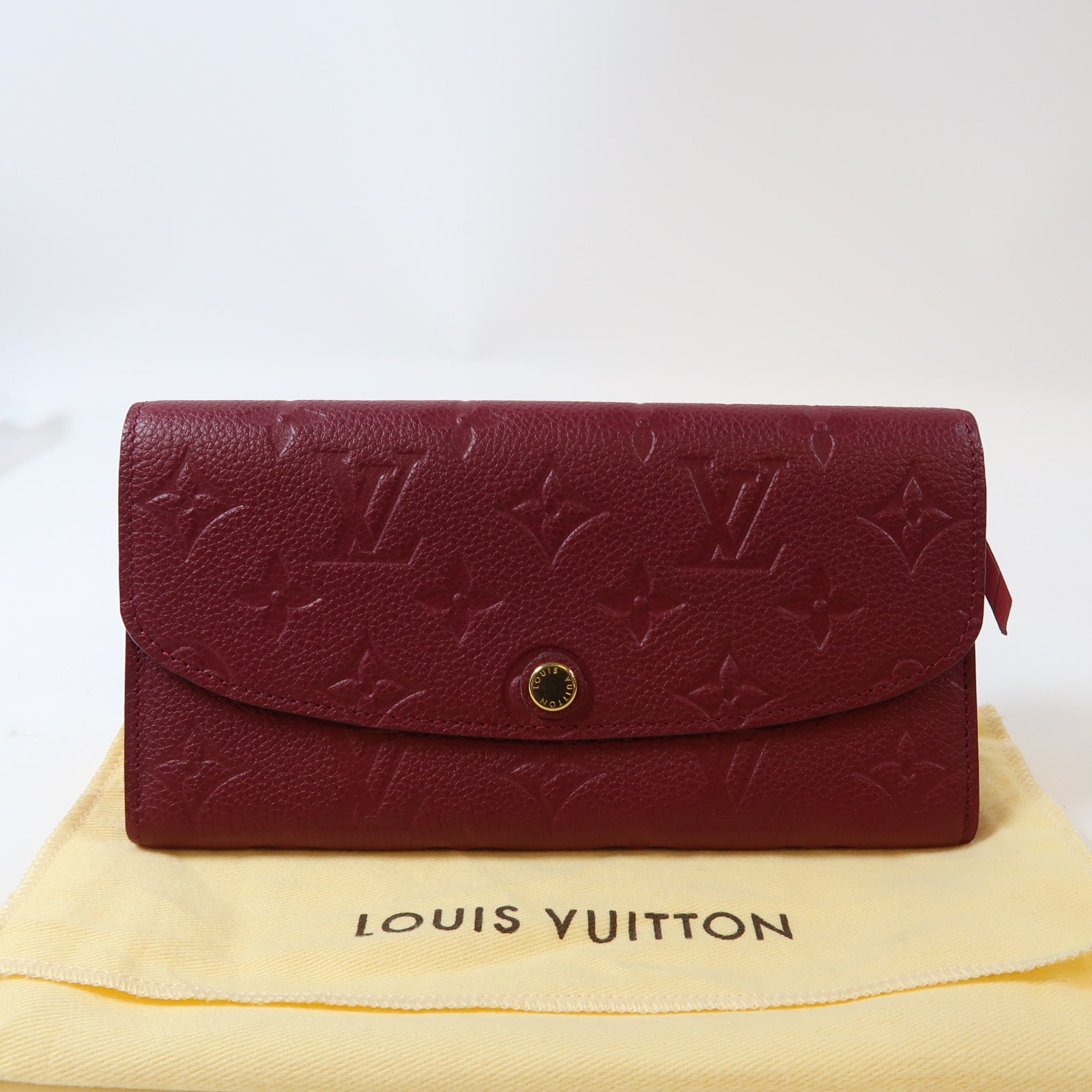 LOUIS VUITTON Monogram Empreinte Emilie Wallet金扣長錢包紅色