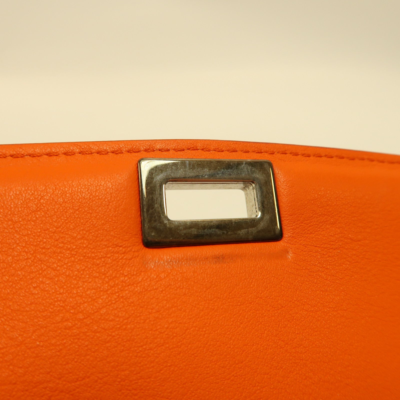 CELINE 【激減優惠】牛皮皮革Classic Box銀扣肩背袋紅色