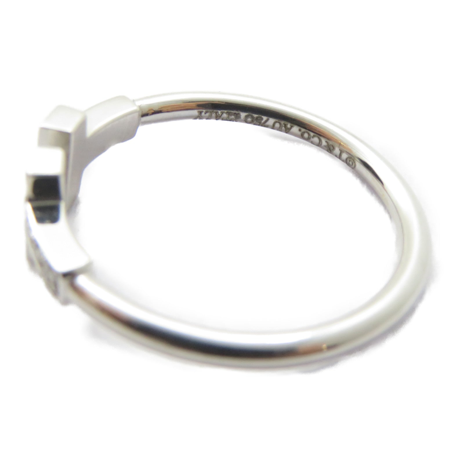 TIFFANY＆CO 18K白金T Wire Diamond Ring鑽石戒指US#7.25