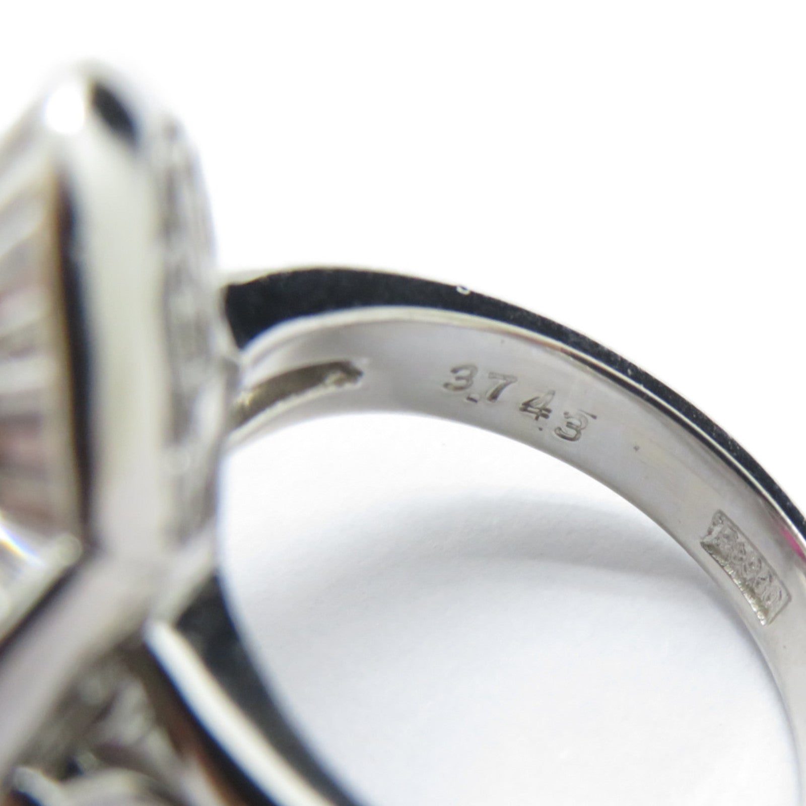 JEWELRY PT900鉑金Rubellite Ring 3.743ct紅碧璽/1.41ct鑽石戒指US#5