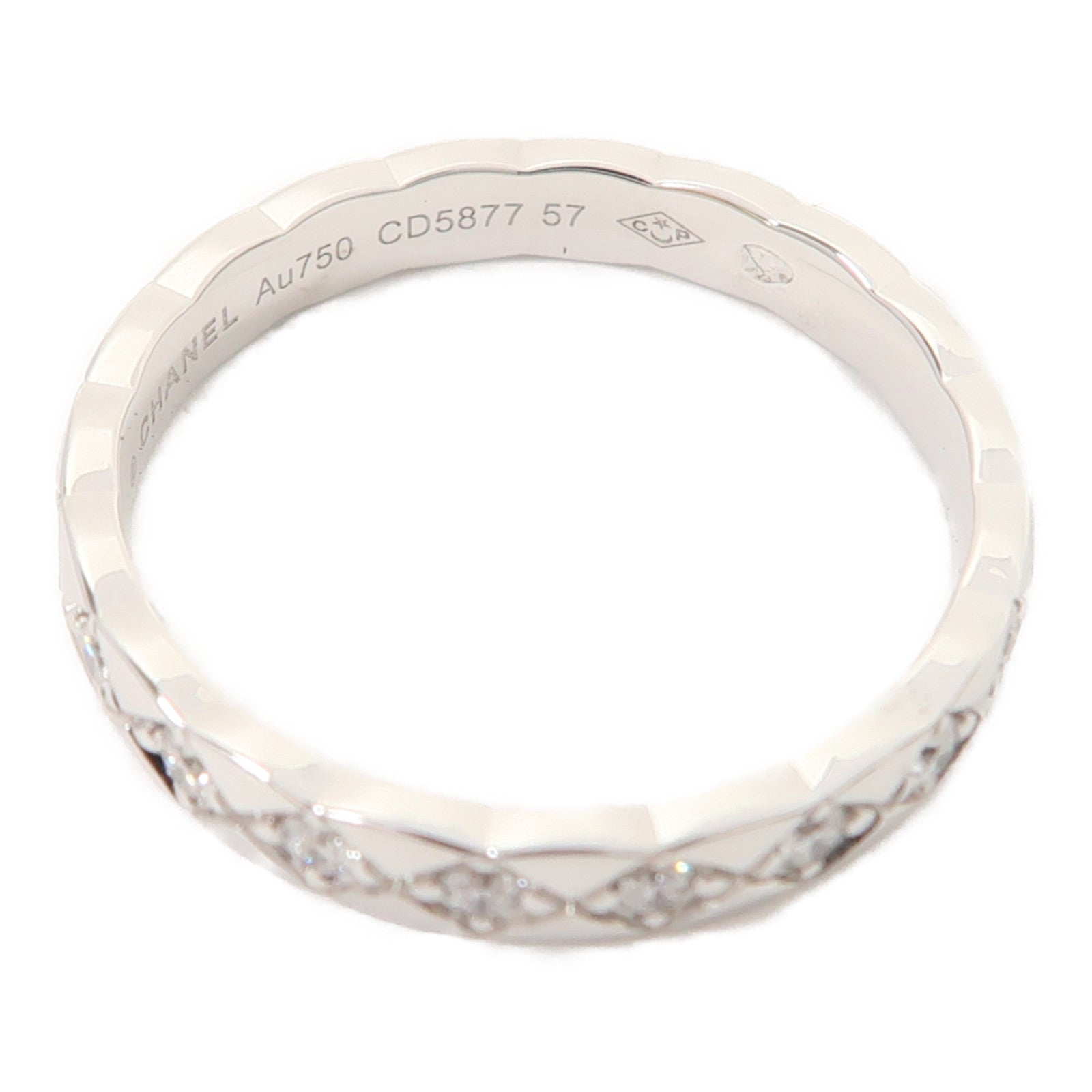 CHANEL 18K白金CoCo Crush Ring鑽石戒指#57/US#6
