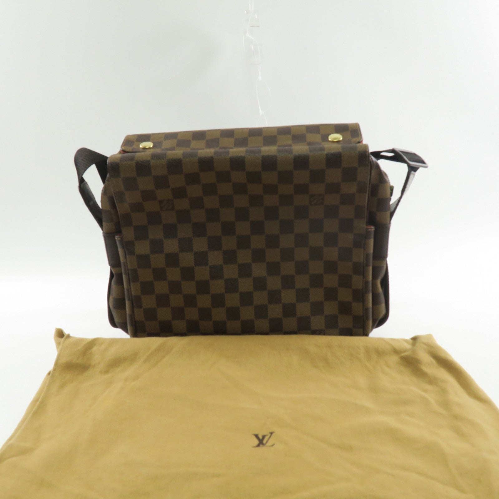 LOUIS VUITTON Damier Naviglio金扣肩背袋啡色