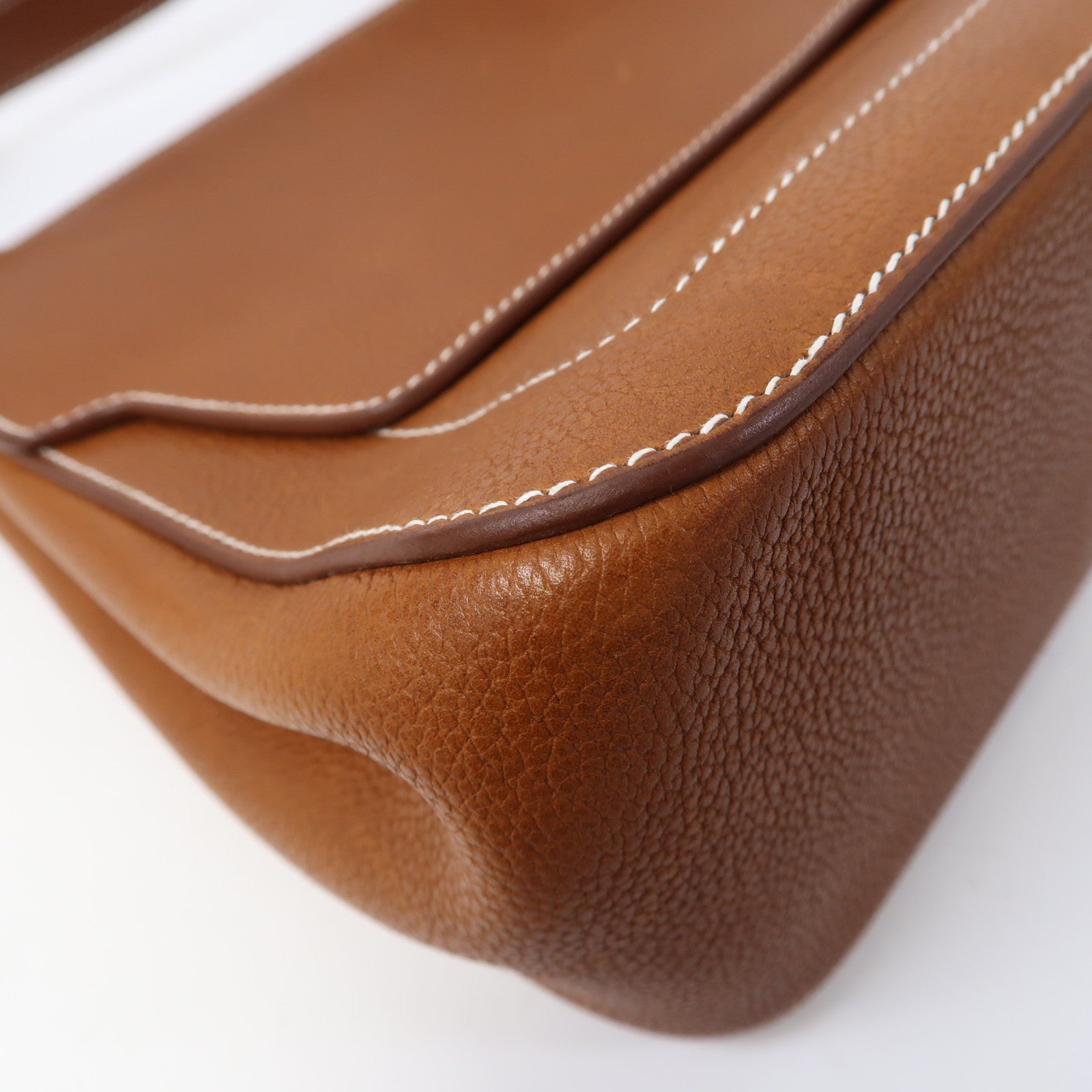 HERMES 【激減優惠】Barenia Faubourg皮革Mali-Selle Messenger Bag銀扣肩背袋啡色