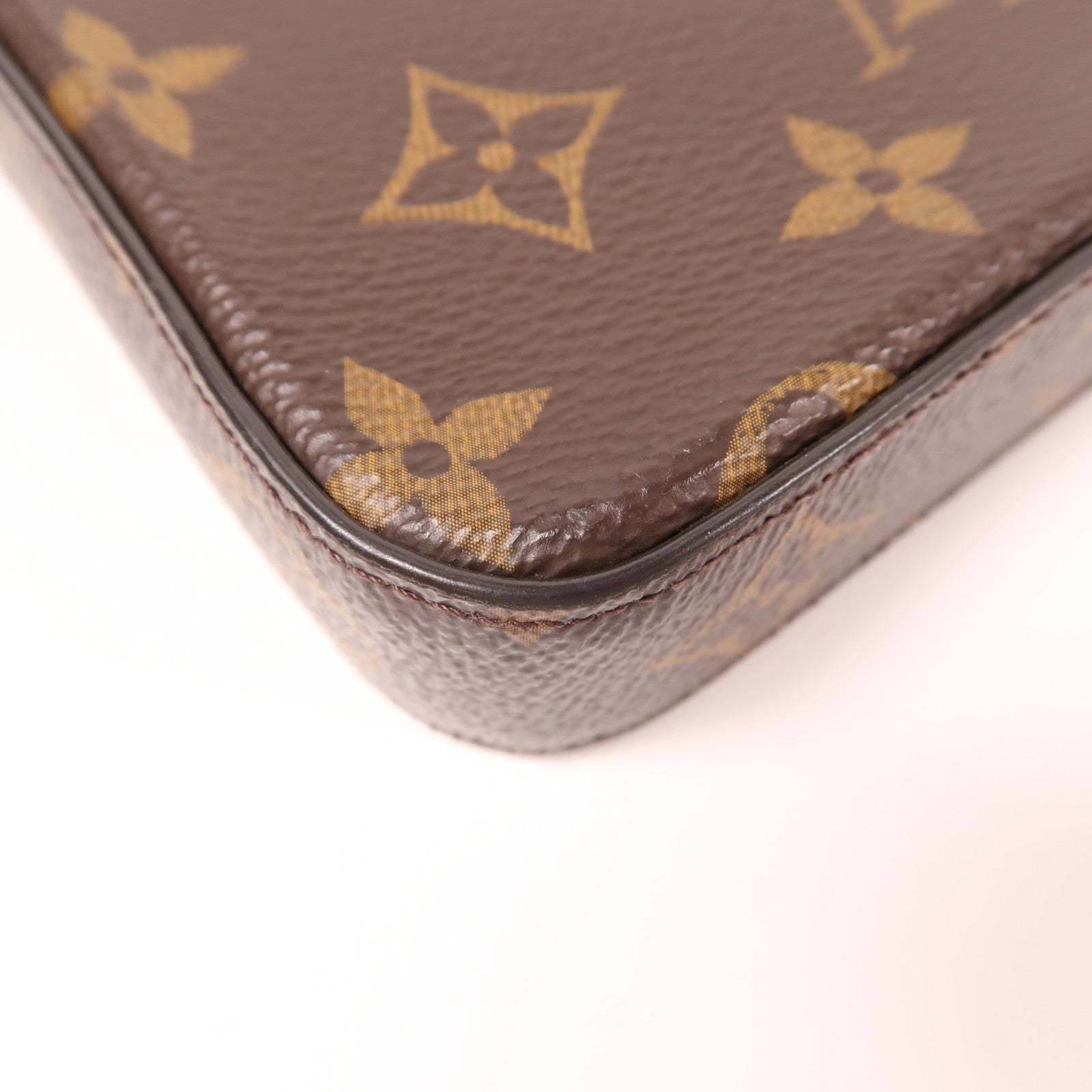 LOUIS VUITTON Monogram Felicie Pochette金扣鏈帶肩背袋棕色