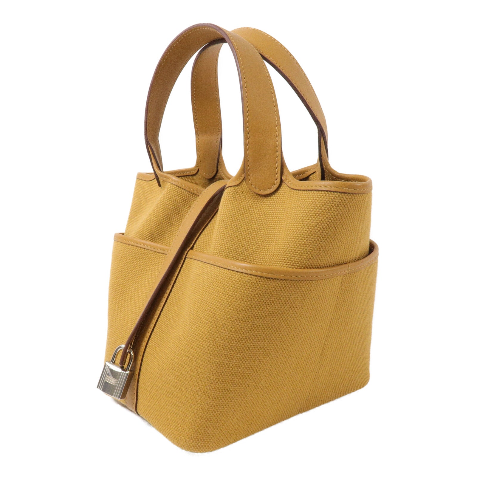 HERMES 帆布Picotin PM手挽袋Seasame