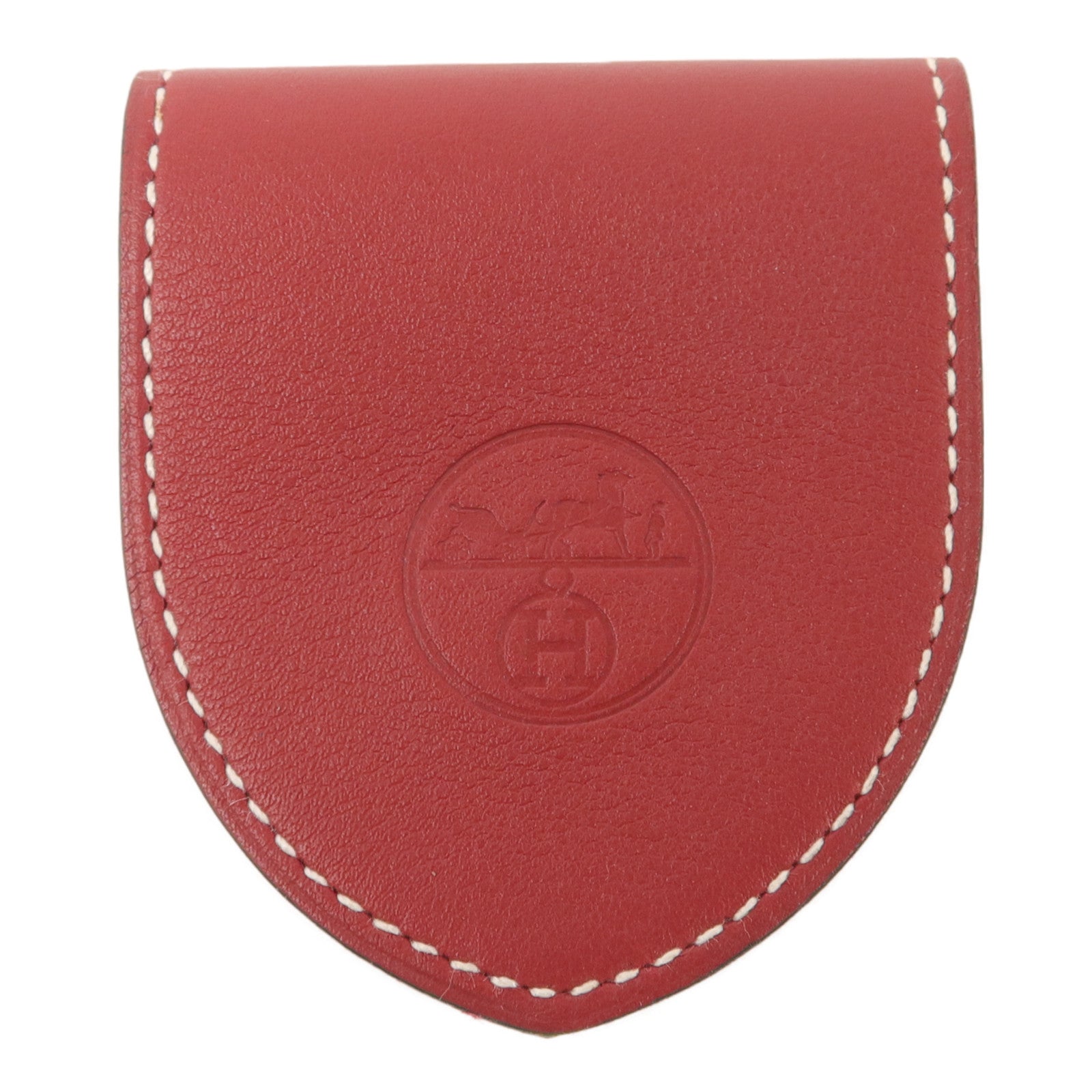 HERMES Swift皮革Money Clip鈔票夾Rouge Vermillon