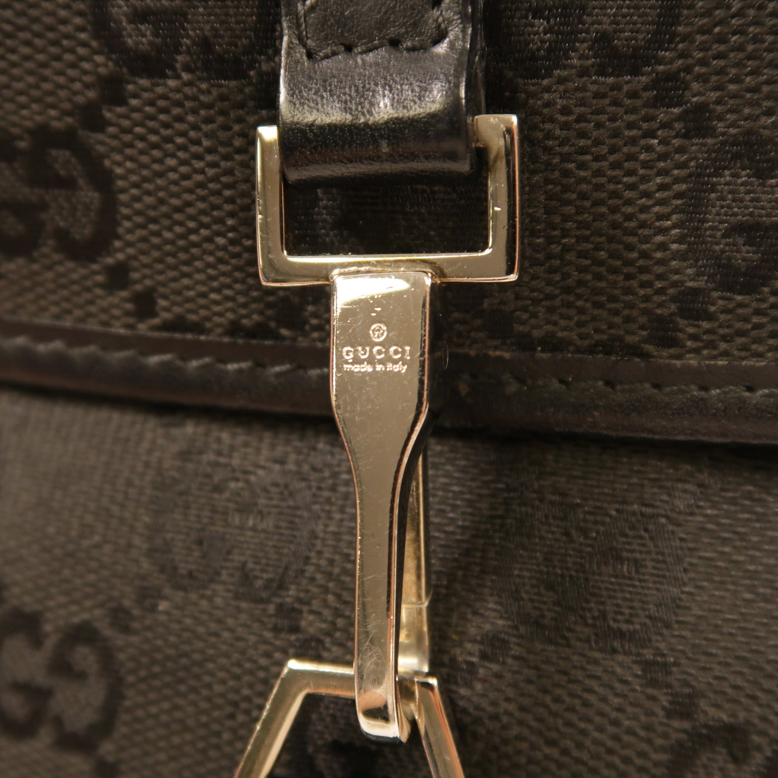GUCCI 帆布Belt Bag銀扣肩背袋