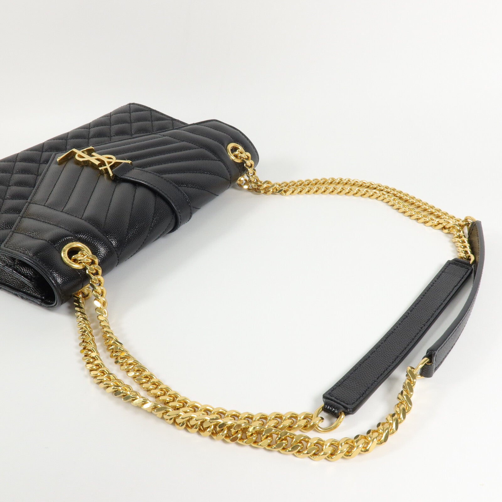 SAINT LAURENT 牛皮皮革Envelope Medium鏈帶肩背袋