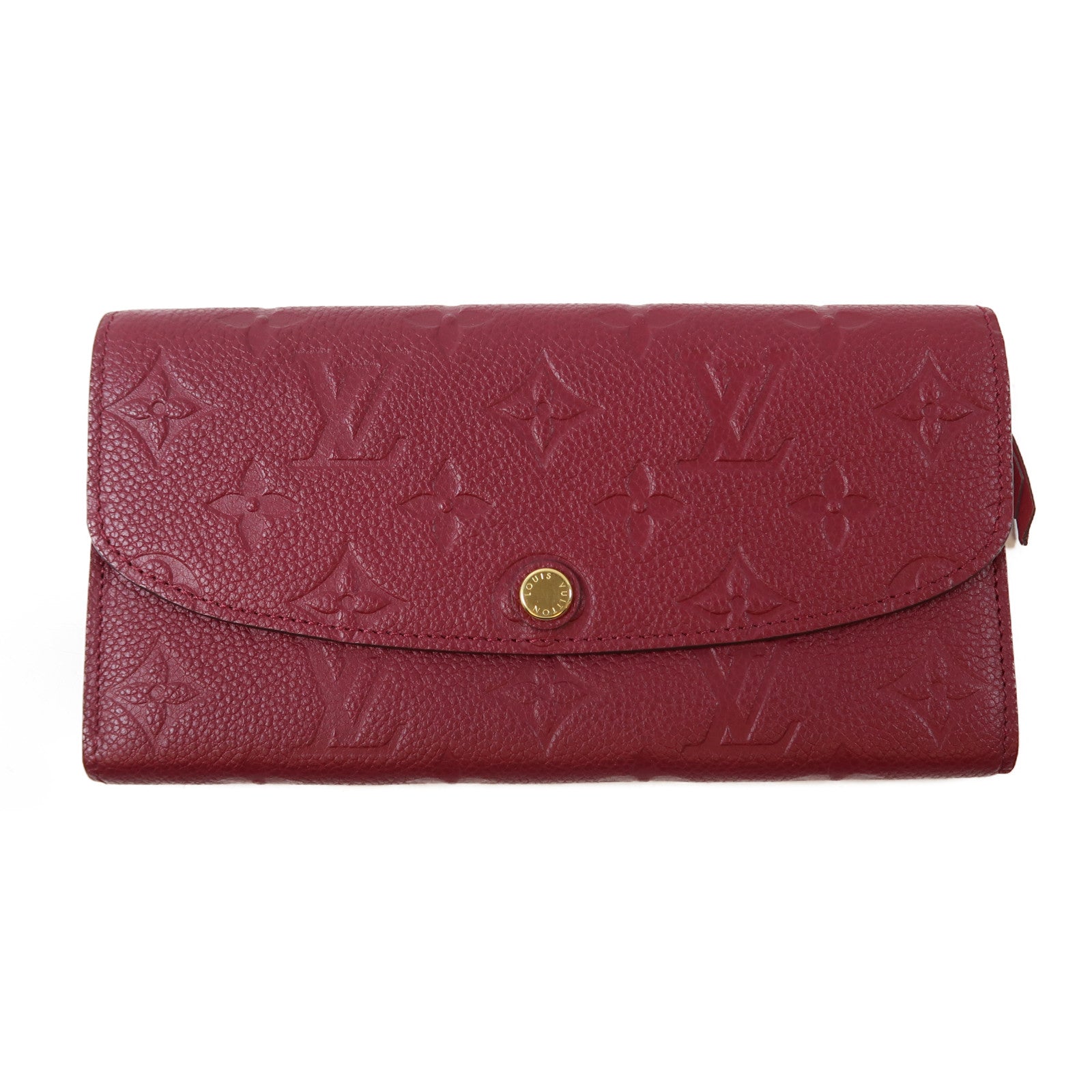 LOUIS VUITTON Monogram Empreinte Emilie Wallet金扣長錢包紅色