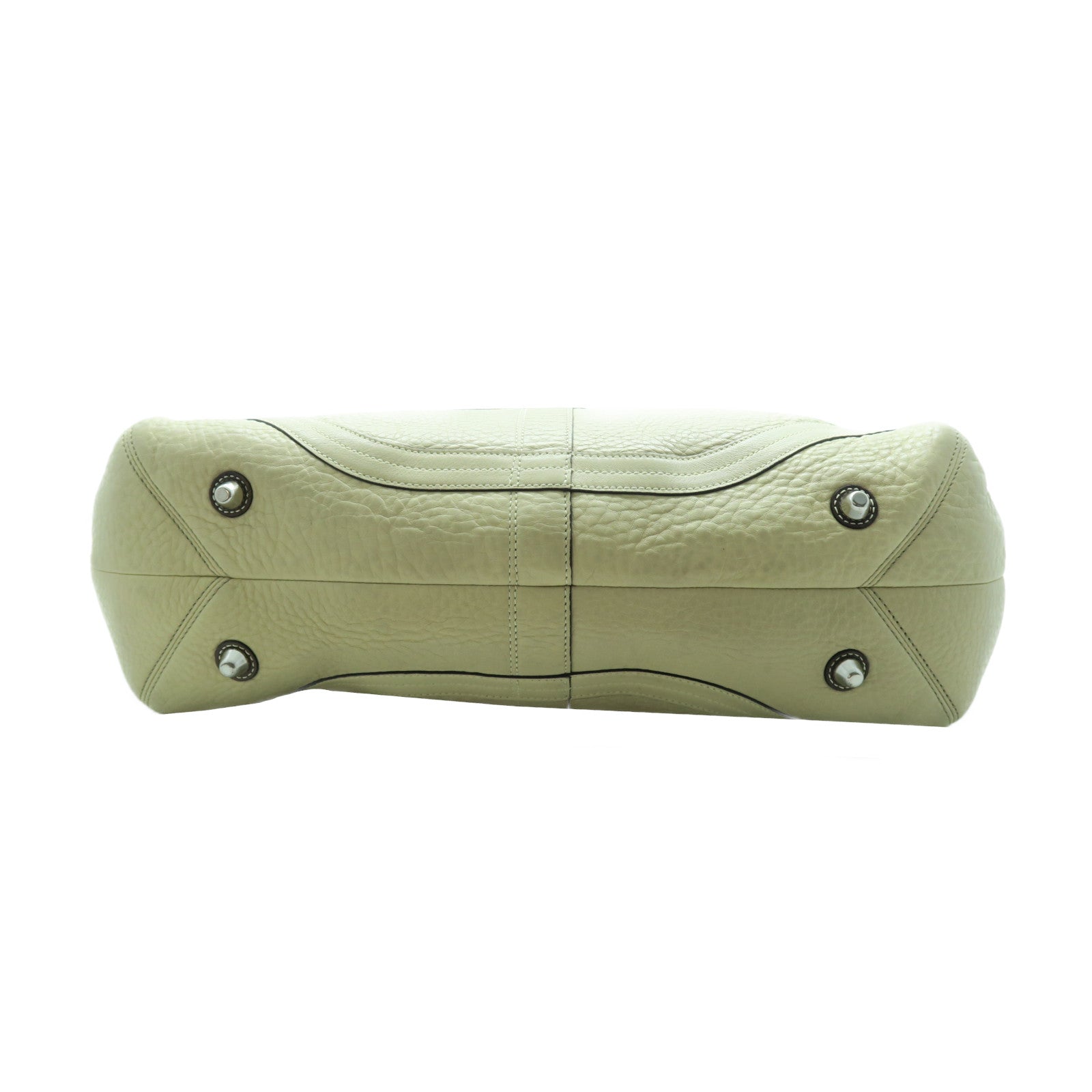 COACH 【激減優惠】牛皮皮革Shoulder Bag銀扣肩背袋淺褐色