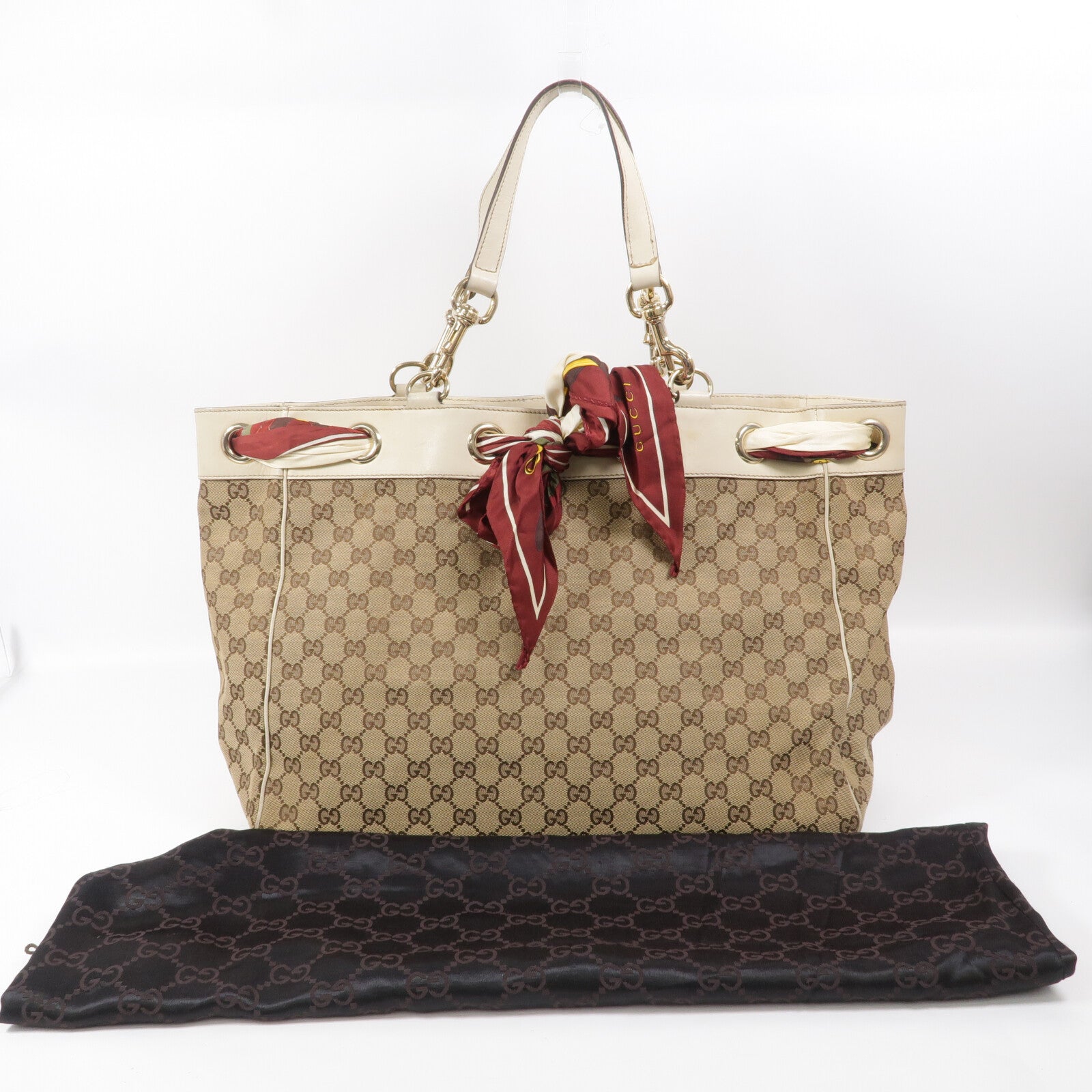 GUCCI 帆布Positano Scarf Tote Bag肩背袋