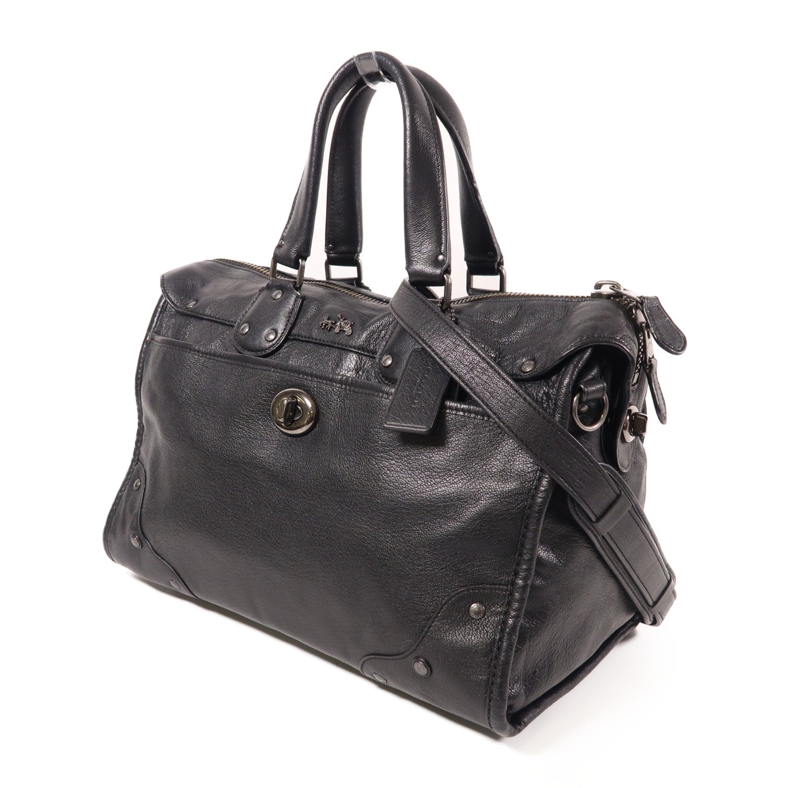 COACH 羊皮皮革Rhyder Satchel手挽肩背兩用袋