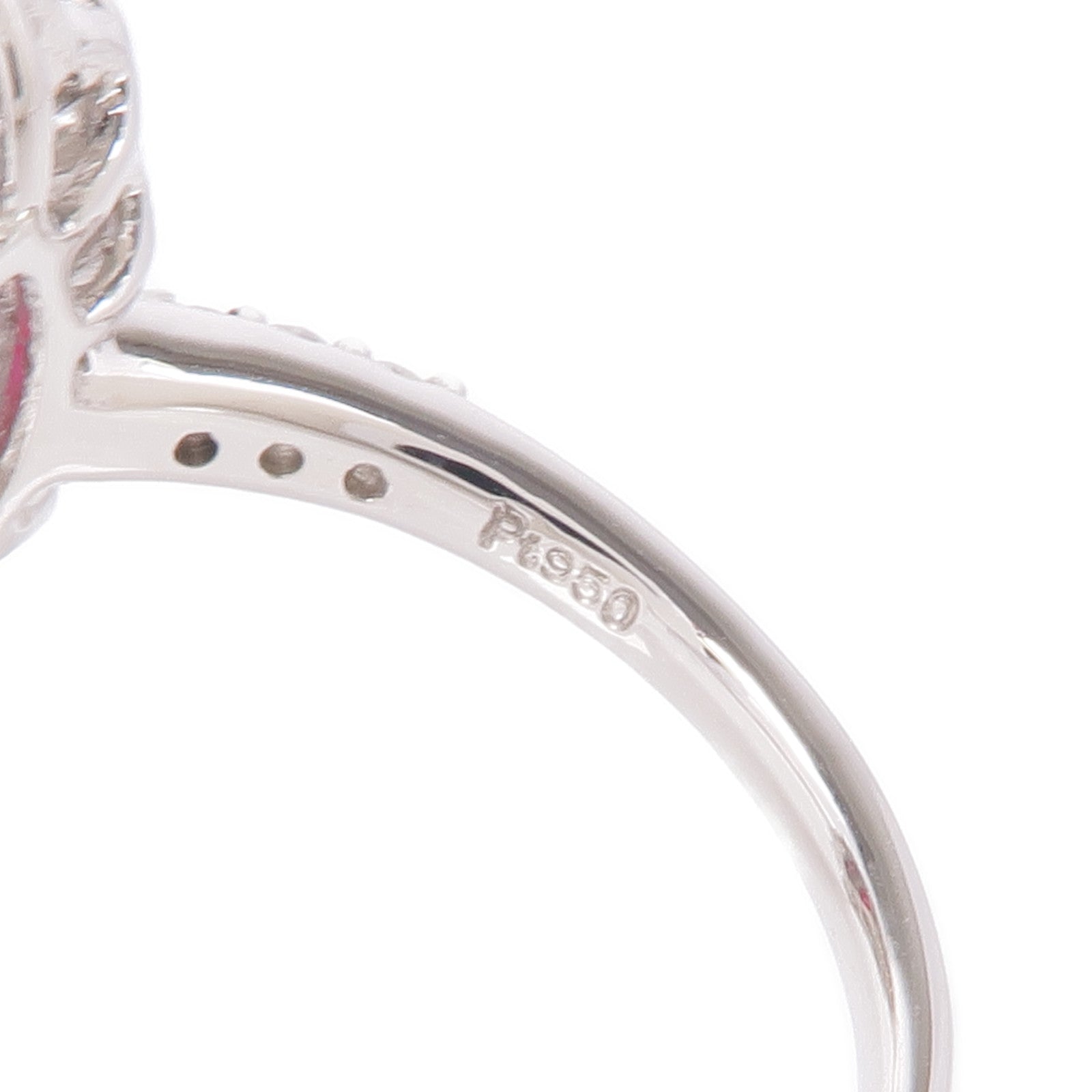 JEWELRY 【激減優惠】PT950鉑金Ruby/Diamond Ring紅寶石/鑽石戒指US#6.5