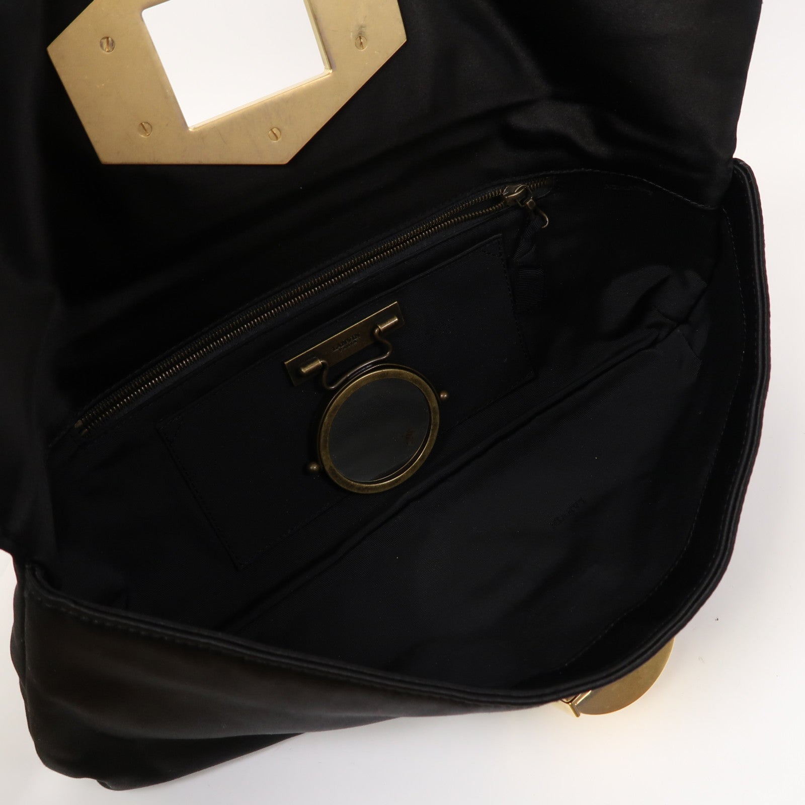 LANVIN 絲質Clutch Bag金扣手拿包黑色