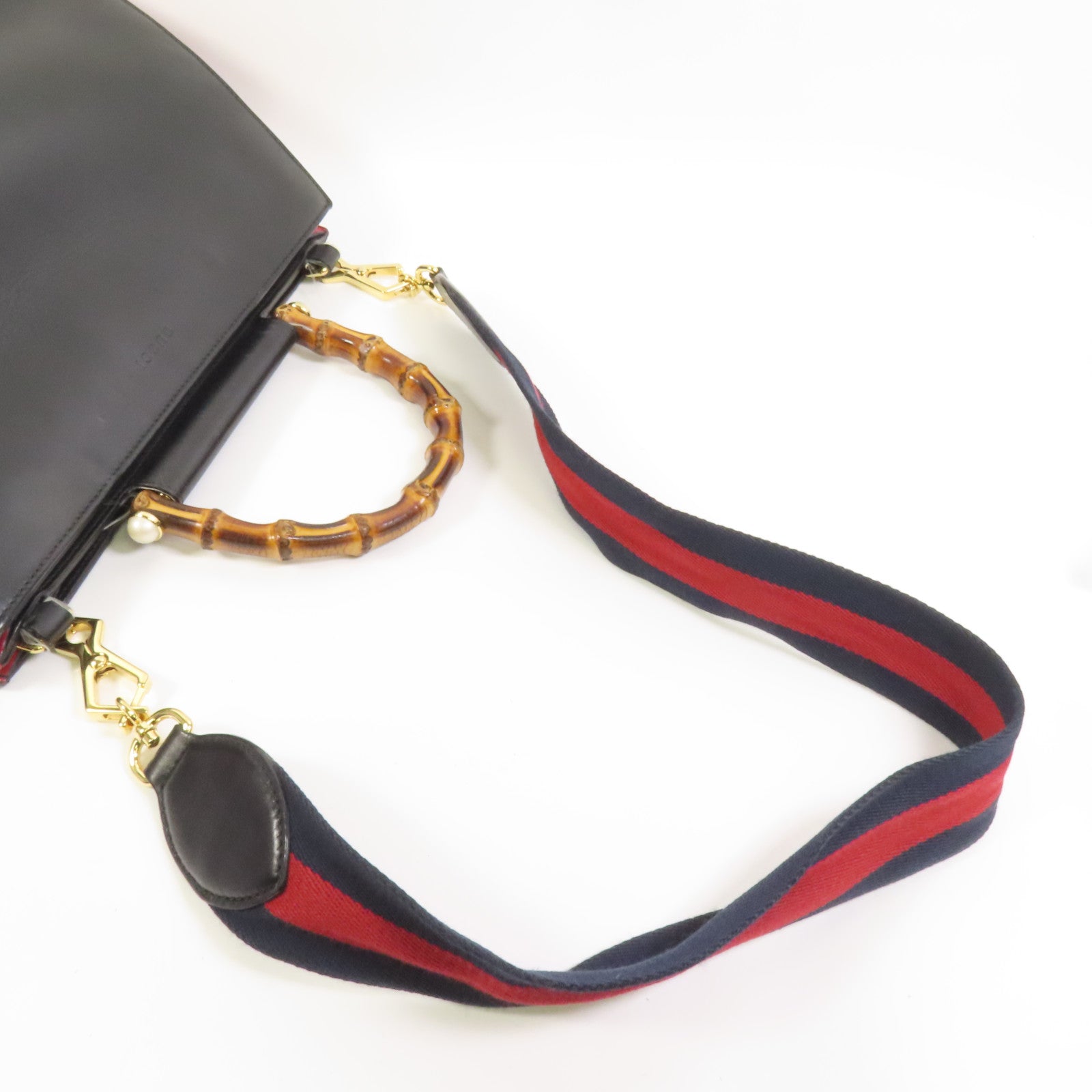 GUCCI 【激減優惠】牛皮皮革Bamboo Top Handle金扣手挽肩背兩用袋