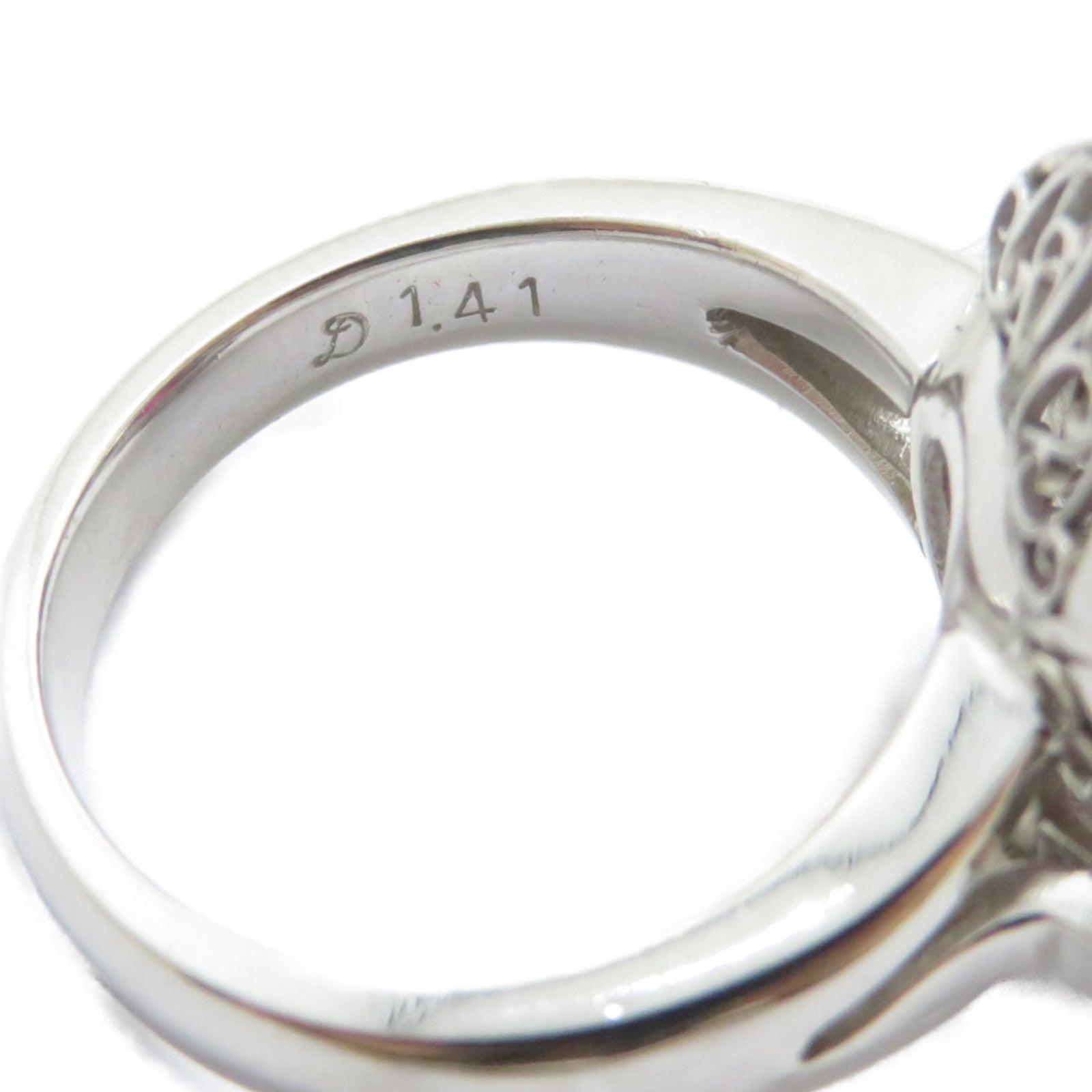 JEWELRY PT900鉑金Rubellite Ring 3.743ct紅碧璽/1.41ct鑽石戒指US#5