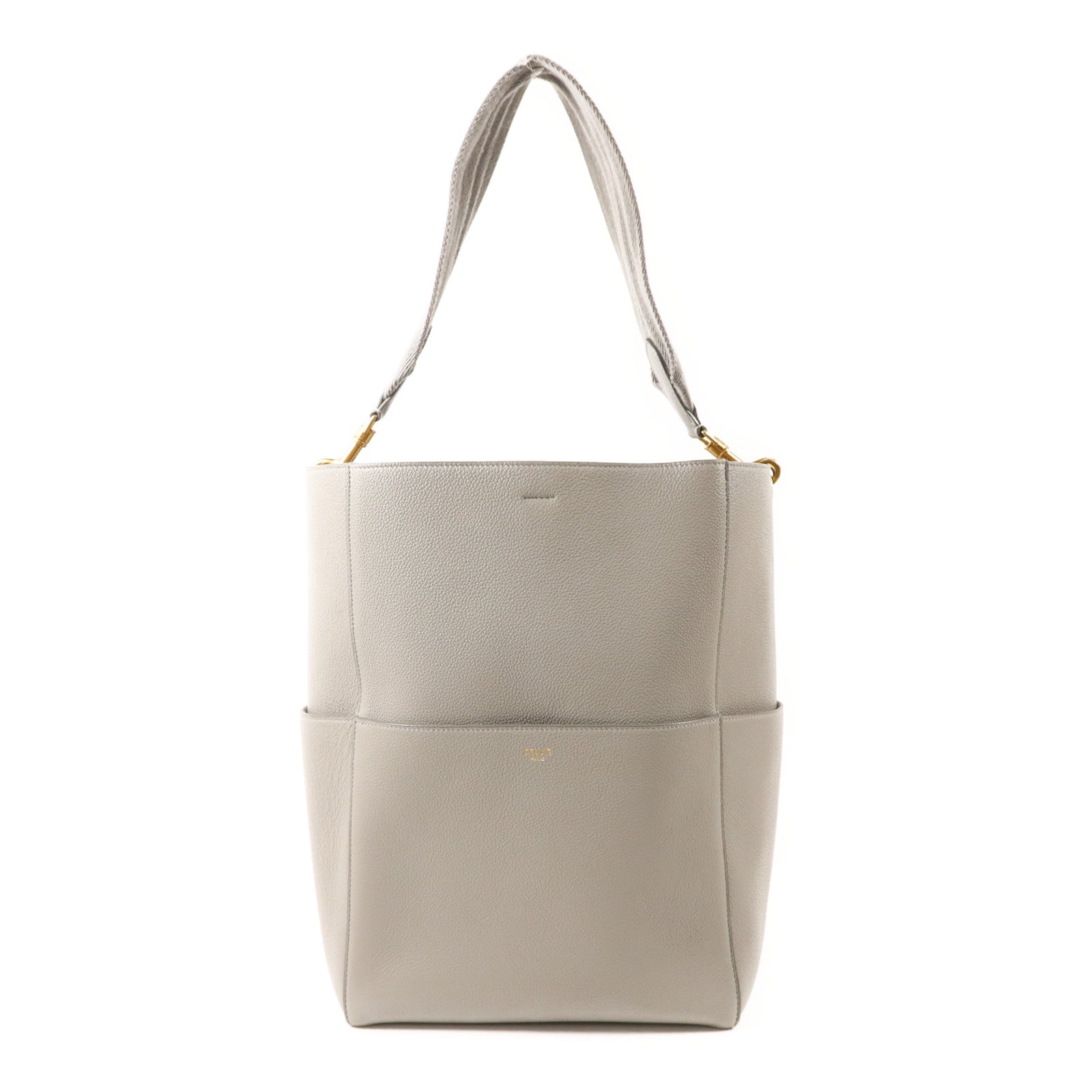 CELINE 牛皮皮革Sangle Bucket金扣肩背袋