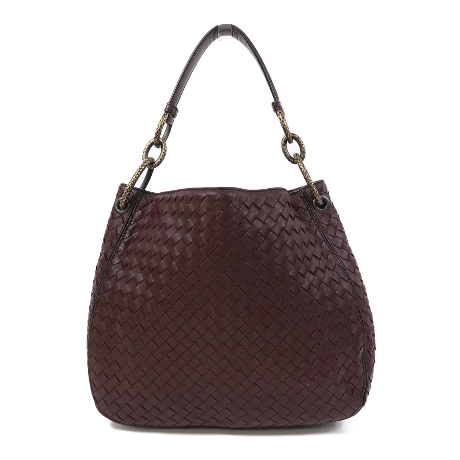 BOTTEGA VENETA 織紋皮革Intrecciato Loop Hobo Bag肩背袋紅色