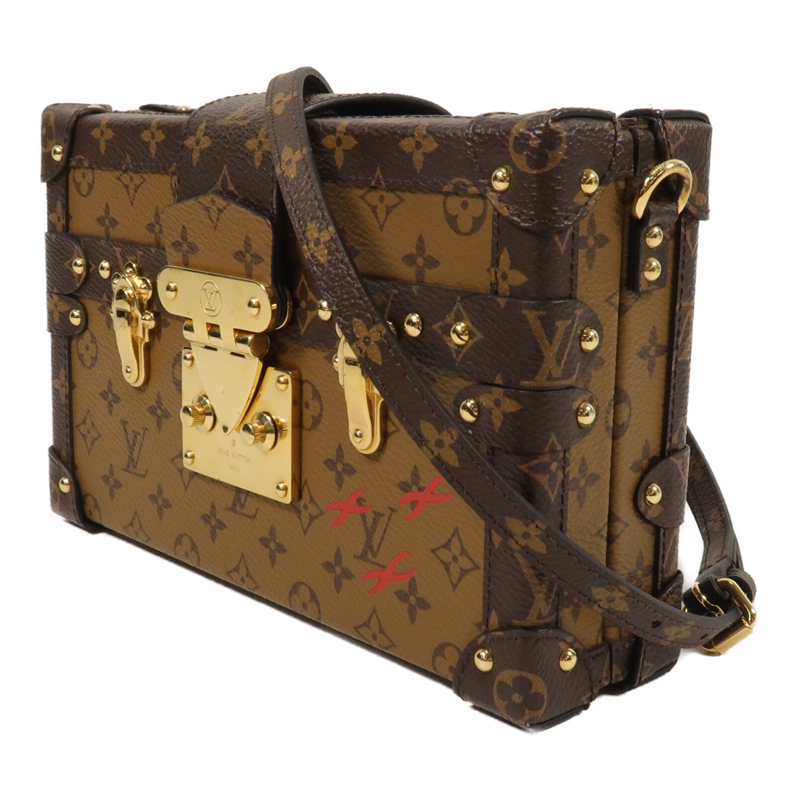 LOUIS VUITTON Monogram Reverse Petite Malle肩背袋