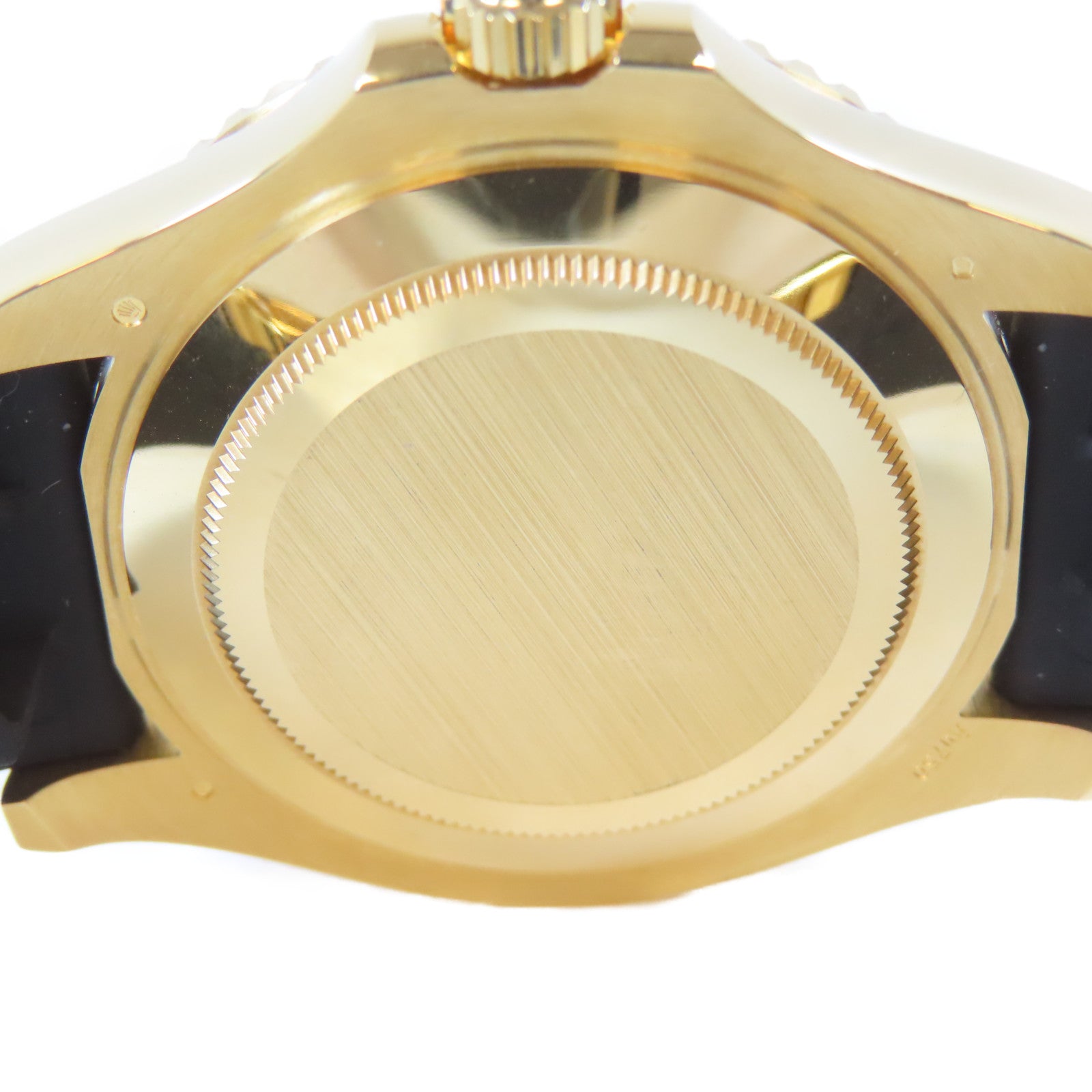 ROLEX Yacht Master 18K黃金/皮革帶手錶自動機芯黑色
