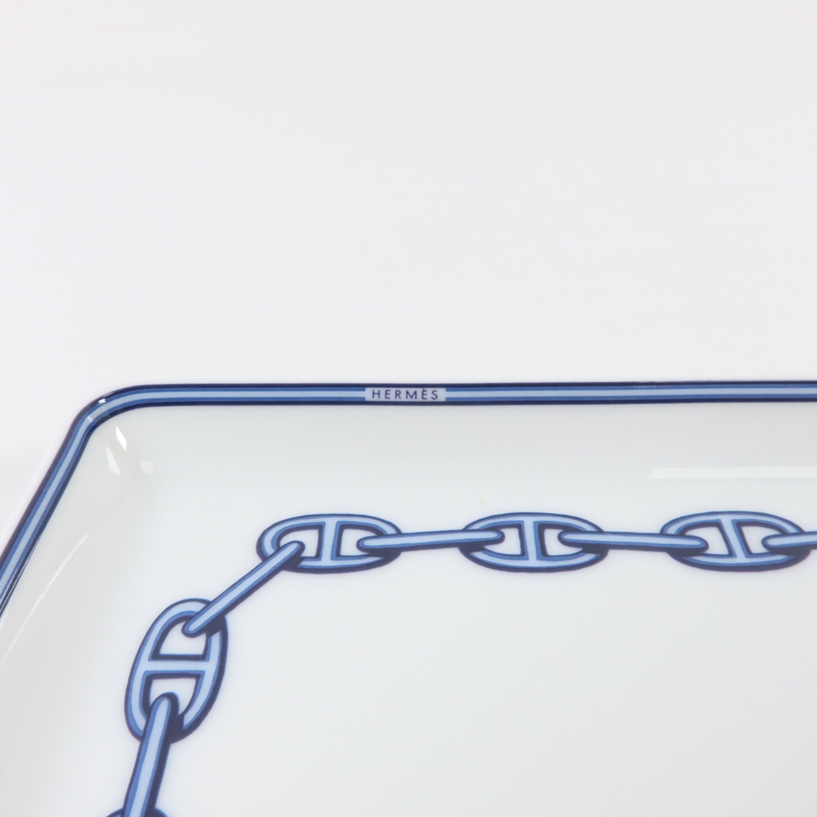 HERMES 瓷器Chaine d'Ancre Square Plate盤子