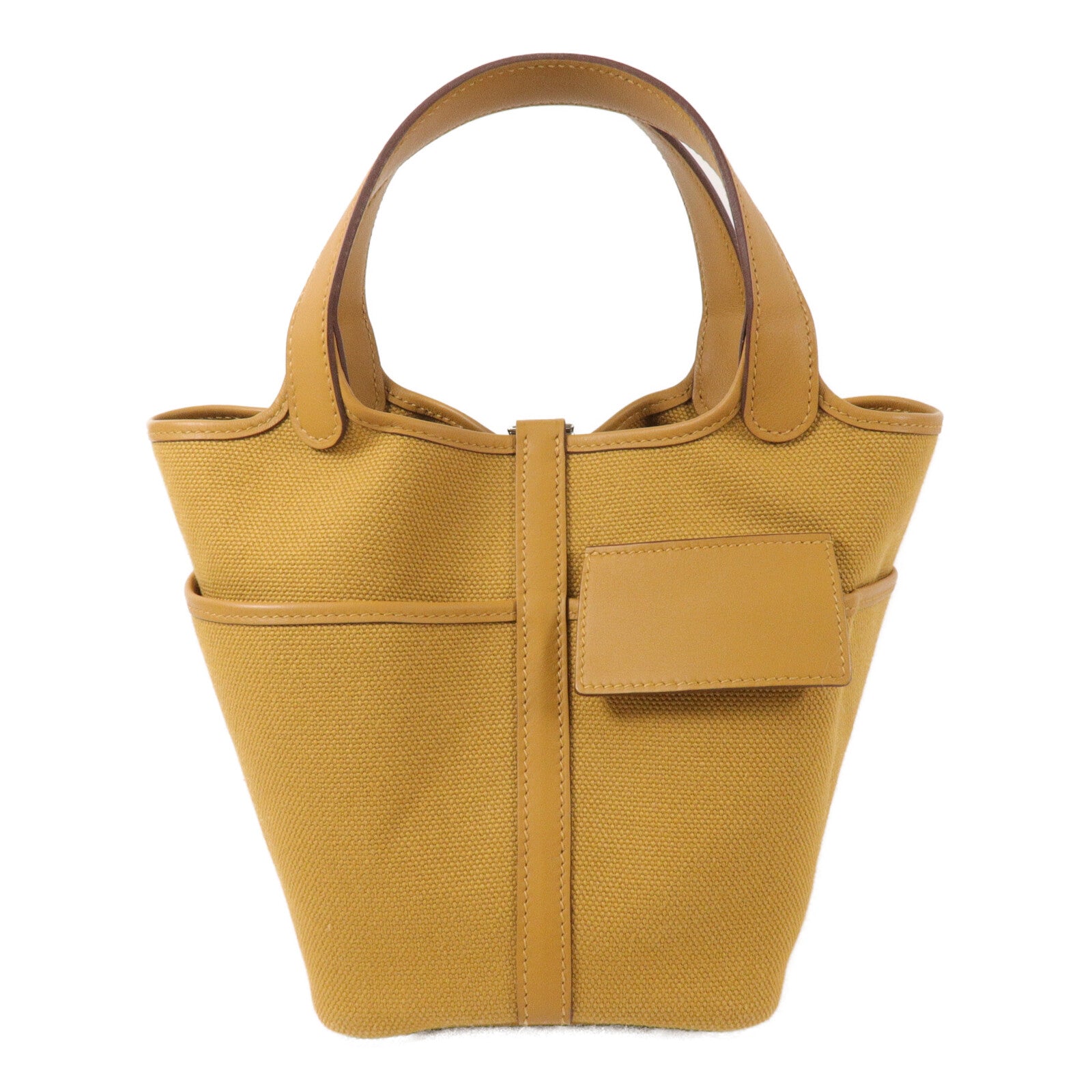 HERMES 帆布Picotin PM手挽袋Seasame