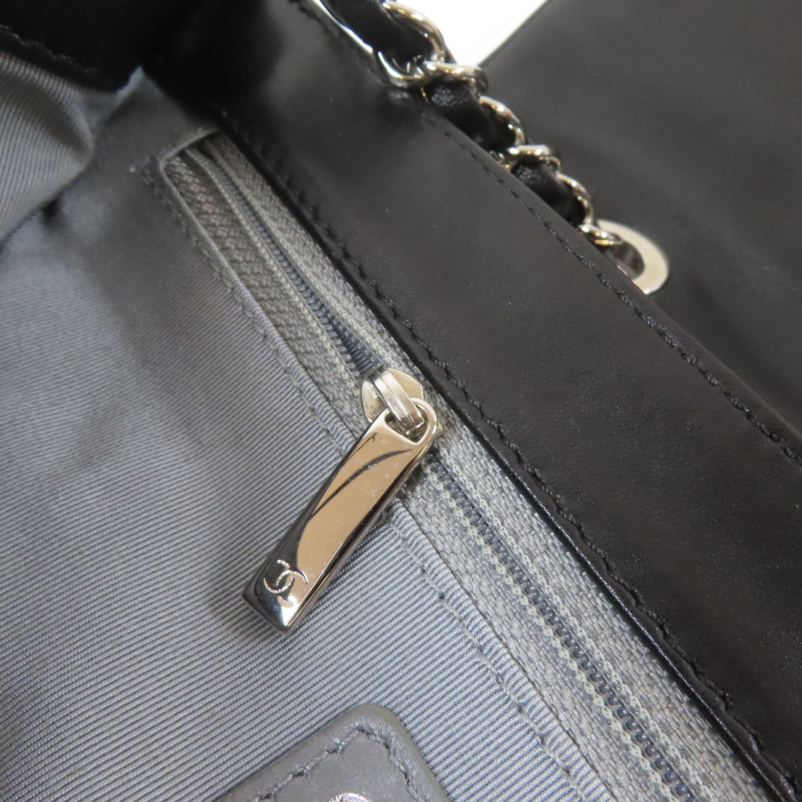 CHANEL 【激減優惠】漆皮皮革Chain Shoulder Bag銀扣鏈帶肩背袋黑色