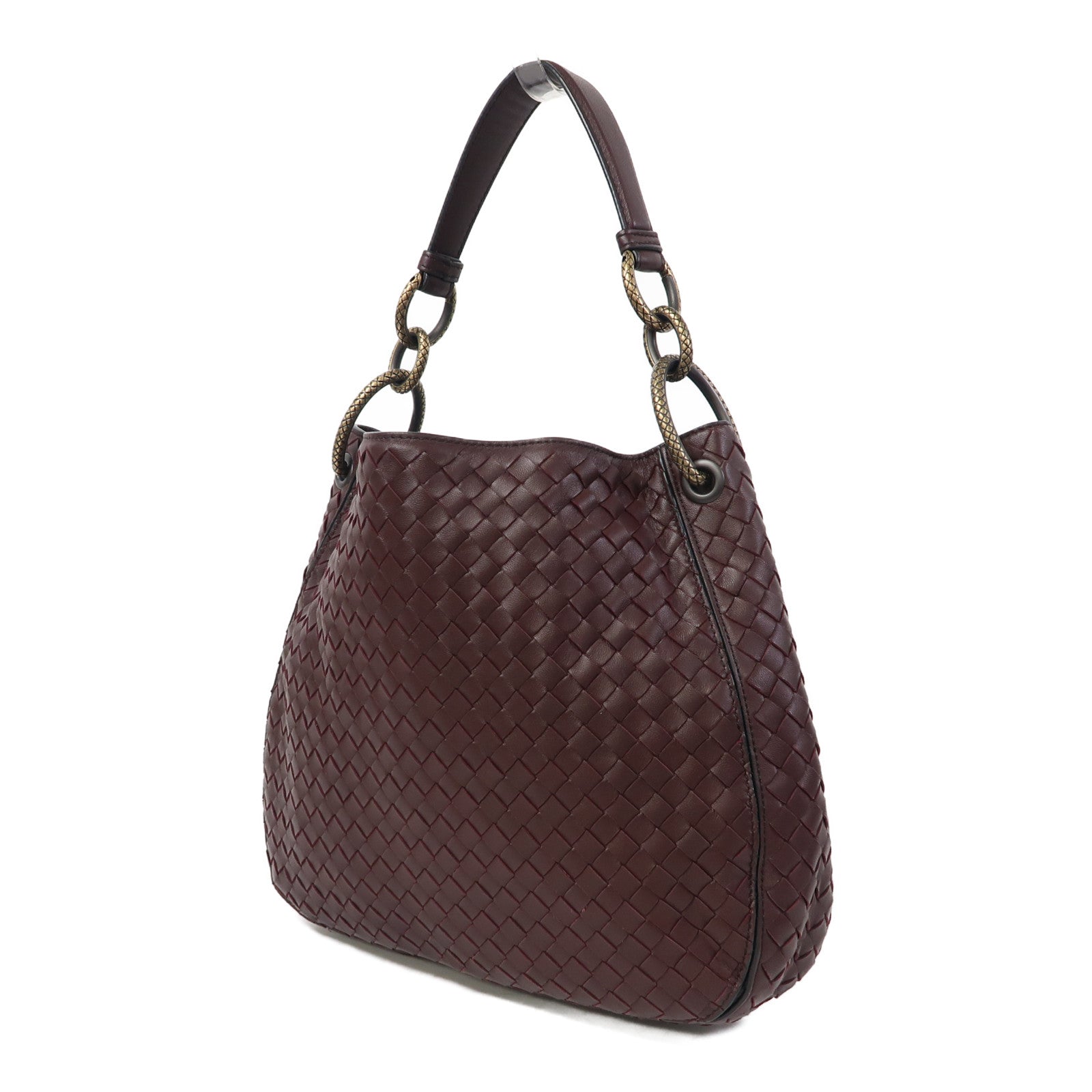BOTTEGA VENETA 織紋皮革Intrecciato Loop Hobo Bag肩背袋紅色