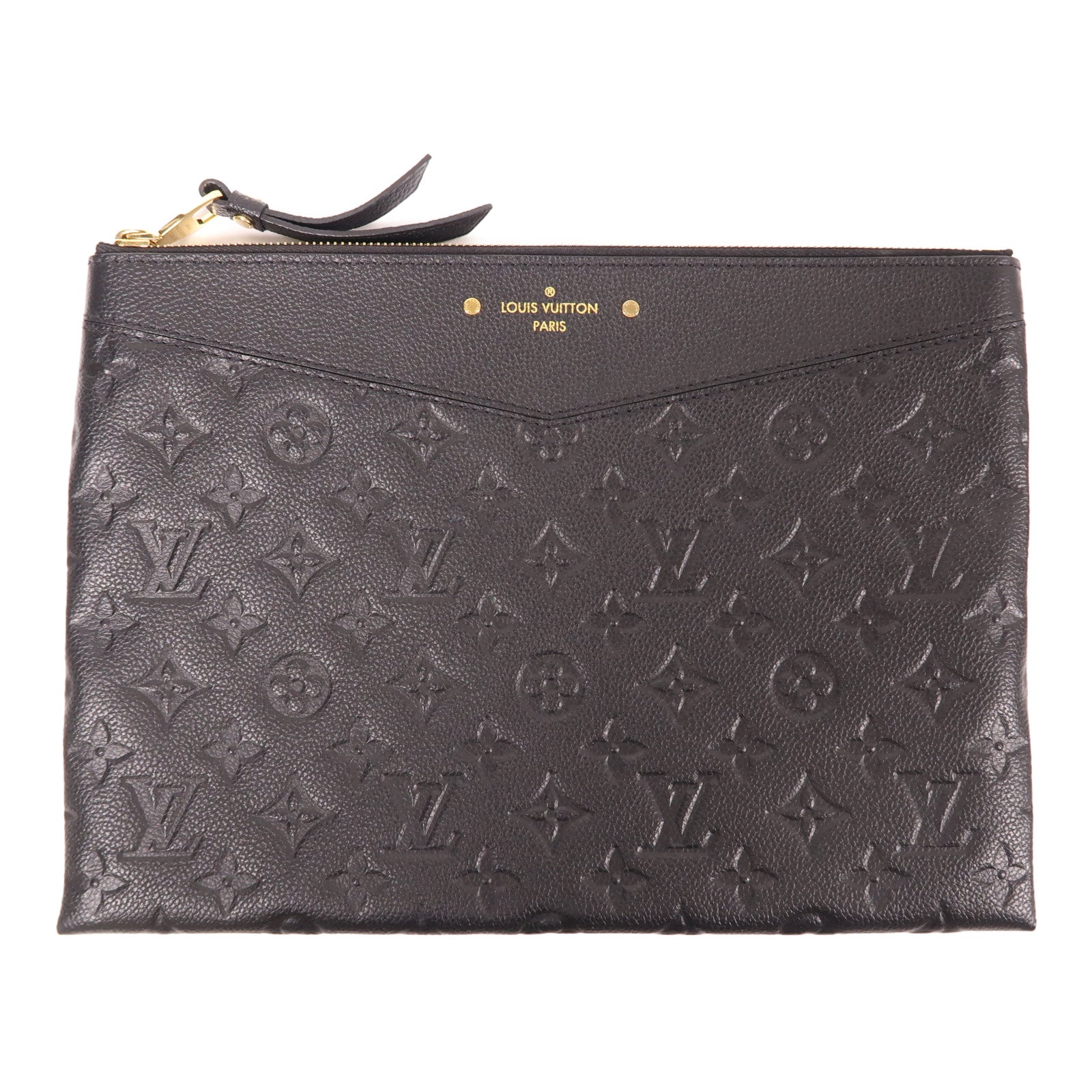 LOUIS VUITTON Monogram Empreinte Daily Pouch金扣手拿包黑色