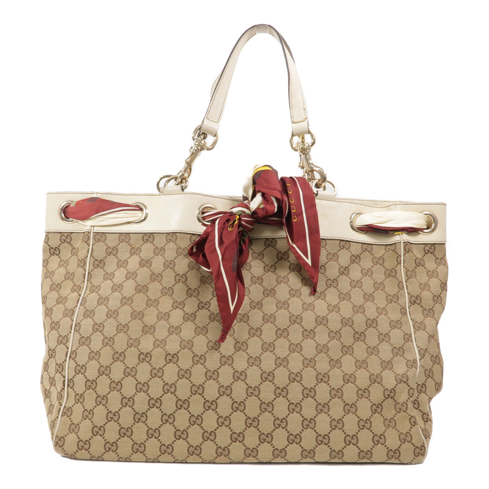 GUCCI 帆布Positano Scarf Tote Bag肩背袋