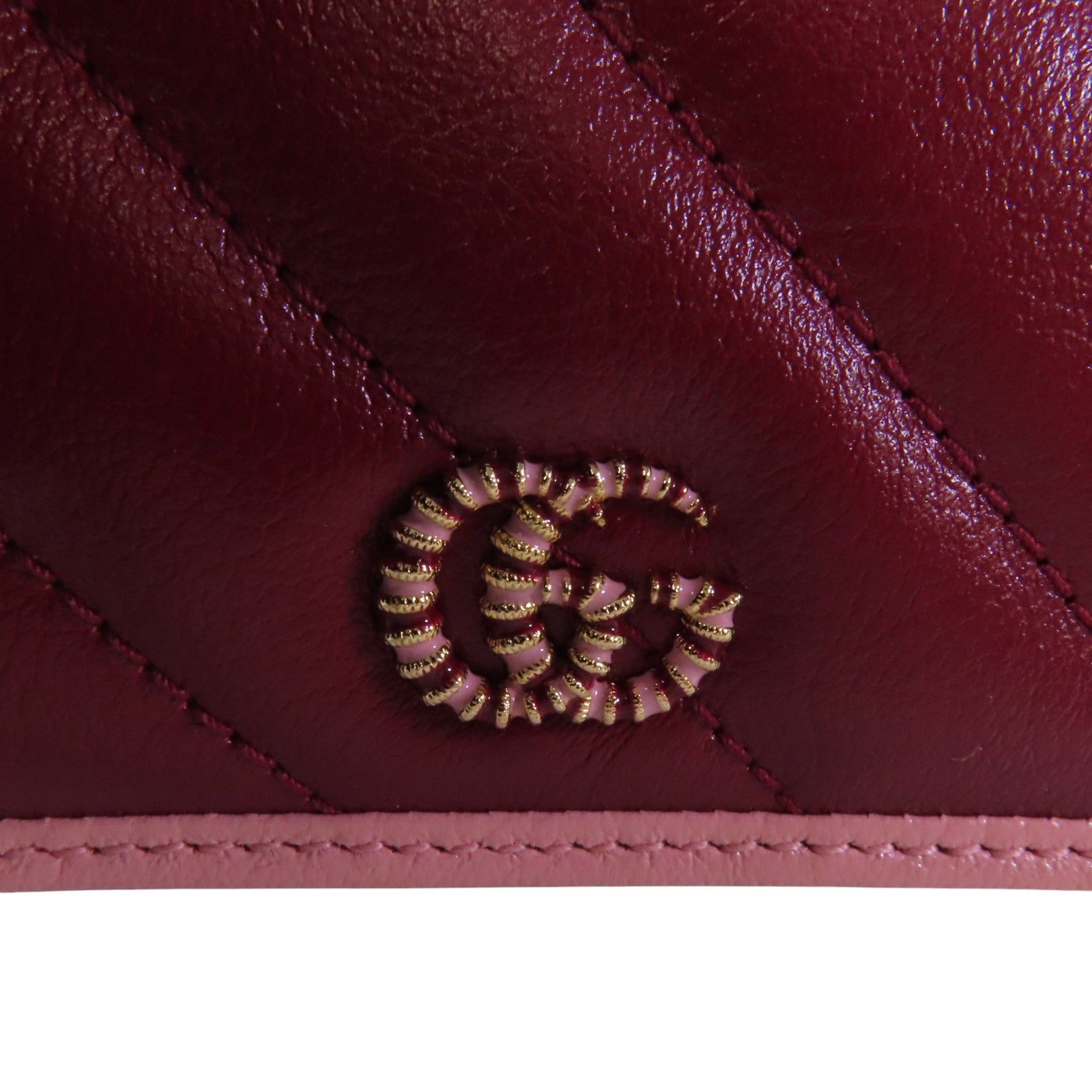 GUCCI 【激減優惠】牛皮皮革Fold Wallet金扣短錢包