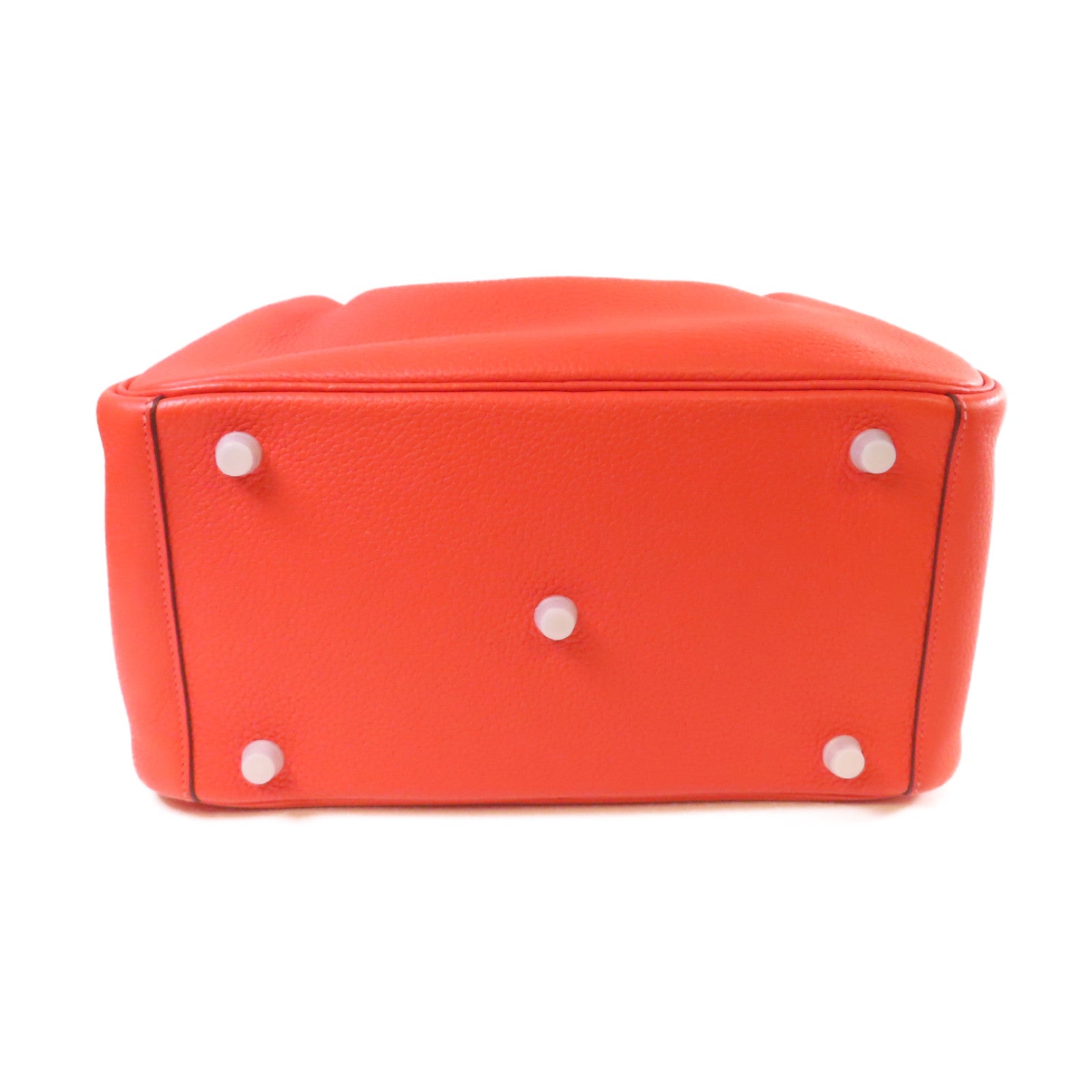 HERMES 【激減優惠】Clemence皮革Lindy 30 Shoulder Bag銀扣肩背袋Orange橙色