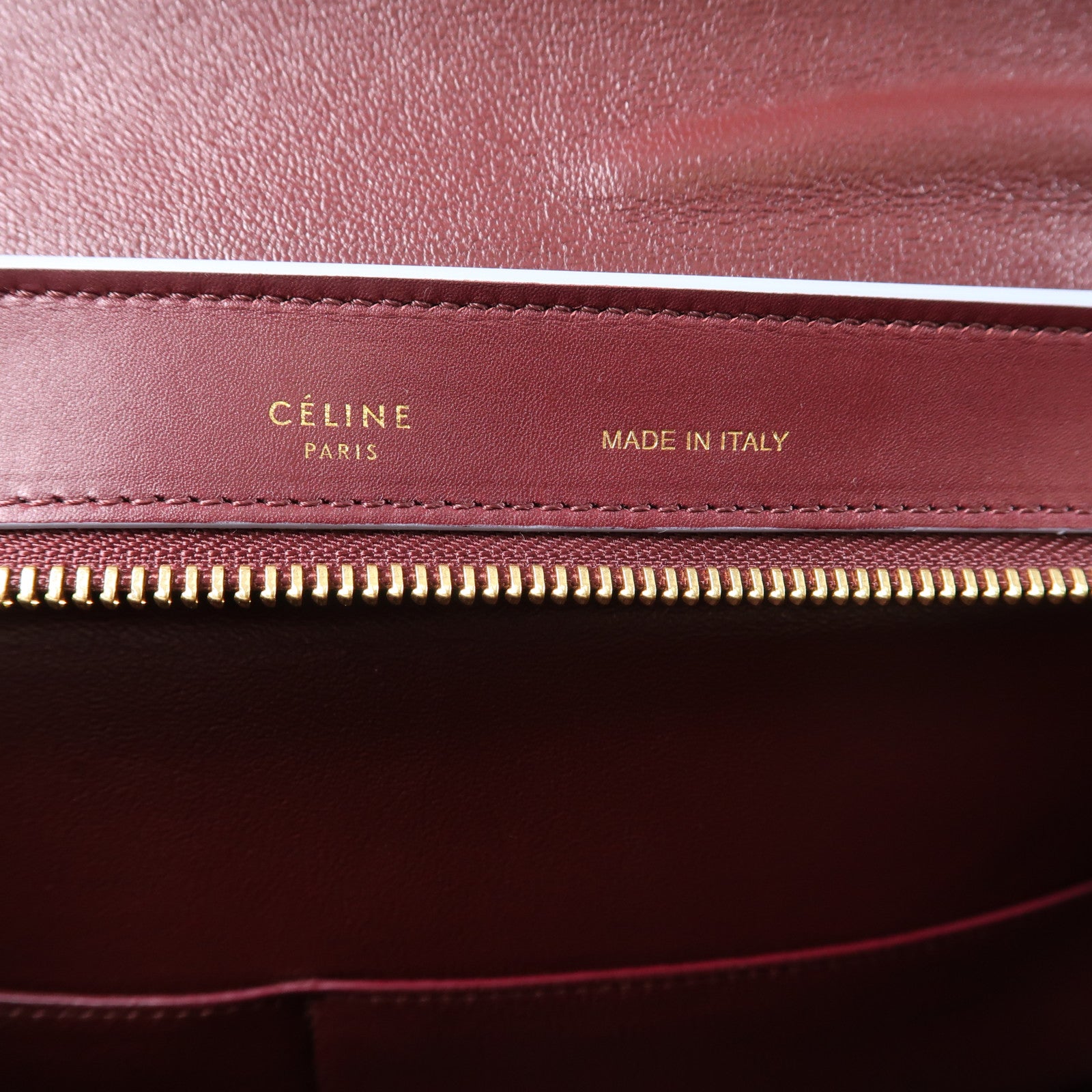 CELINE 牛皮皮革Shoulder Bag金扣手挽肩背兩用袋紅色/淺藍色