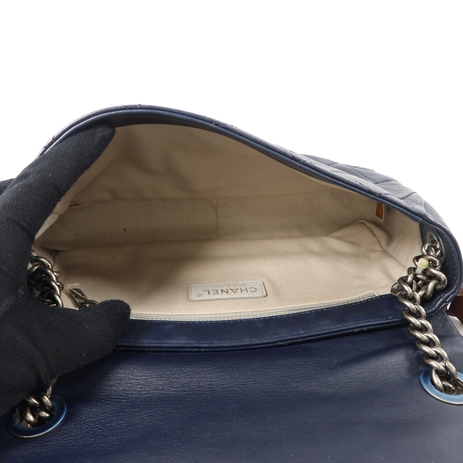 CHANEL 牛皮皮革Tricolor Country Chic Flap Bag鏈帶肩背袋