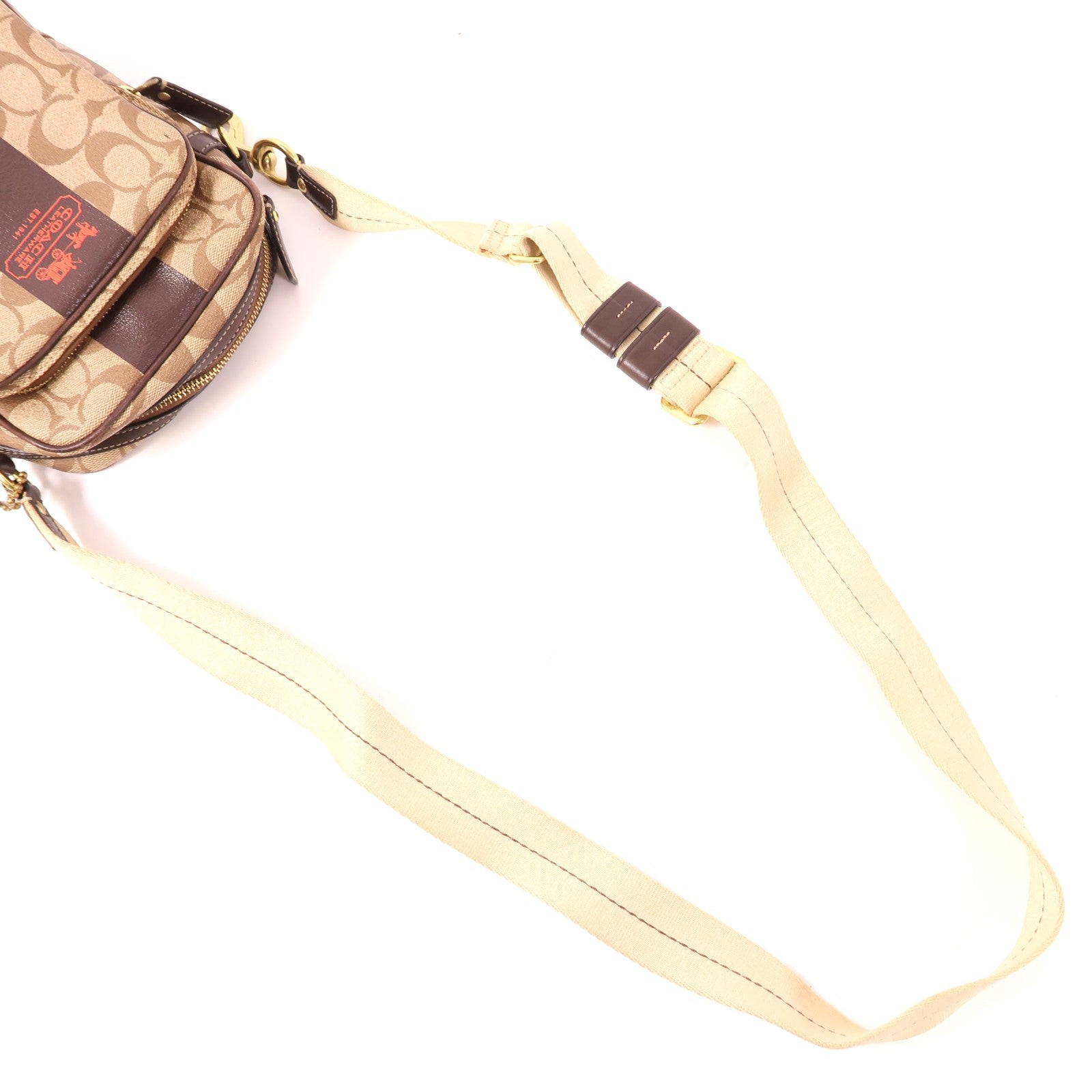 COACH 塗層帆布Shoulder Bag金扣肩背袋
