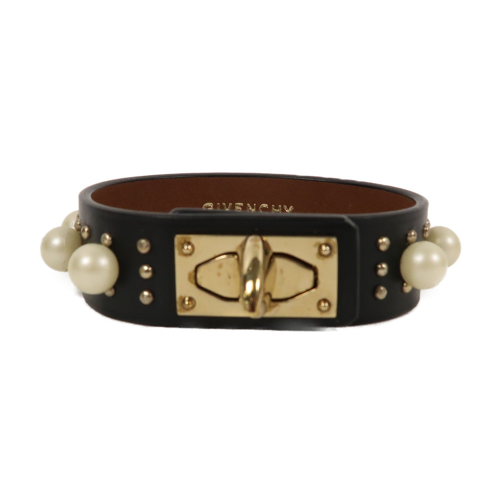 GIVENCHY 牛皮皮革Bracelet手鐲黑色