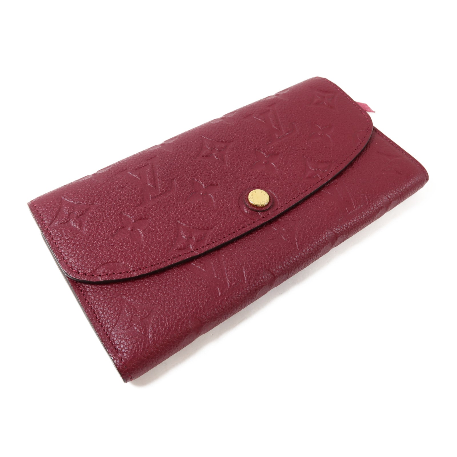 LOUIS VUITTON Monogram Empreinte Emilie Wallet金扣長錢包紅色