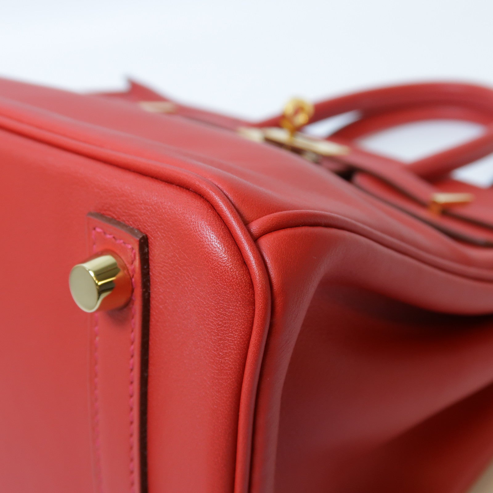 HERMES 【激減優惠】Swift皮革Birkin 25金扣手挽袋朱砂紅色