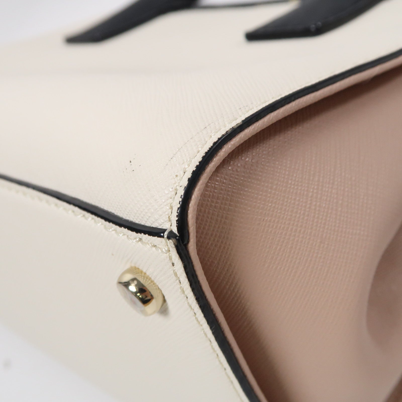 Kate Spade 牛皮皮革2 Way Shoulder Bag金扣手挽肩背兩用袋黑色/白色