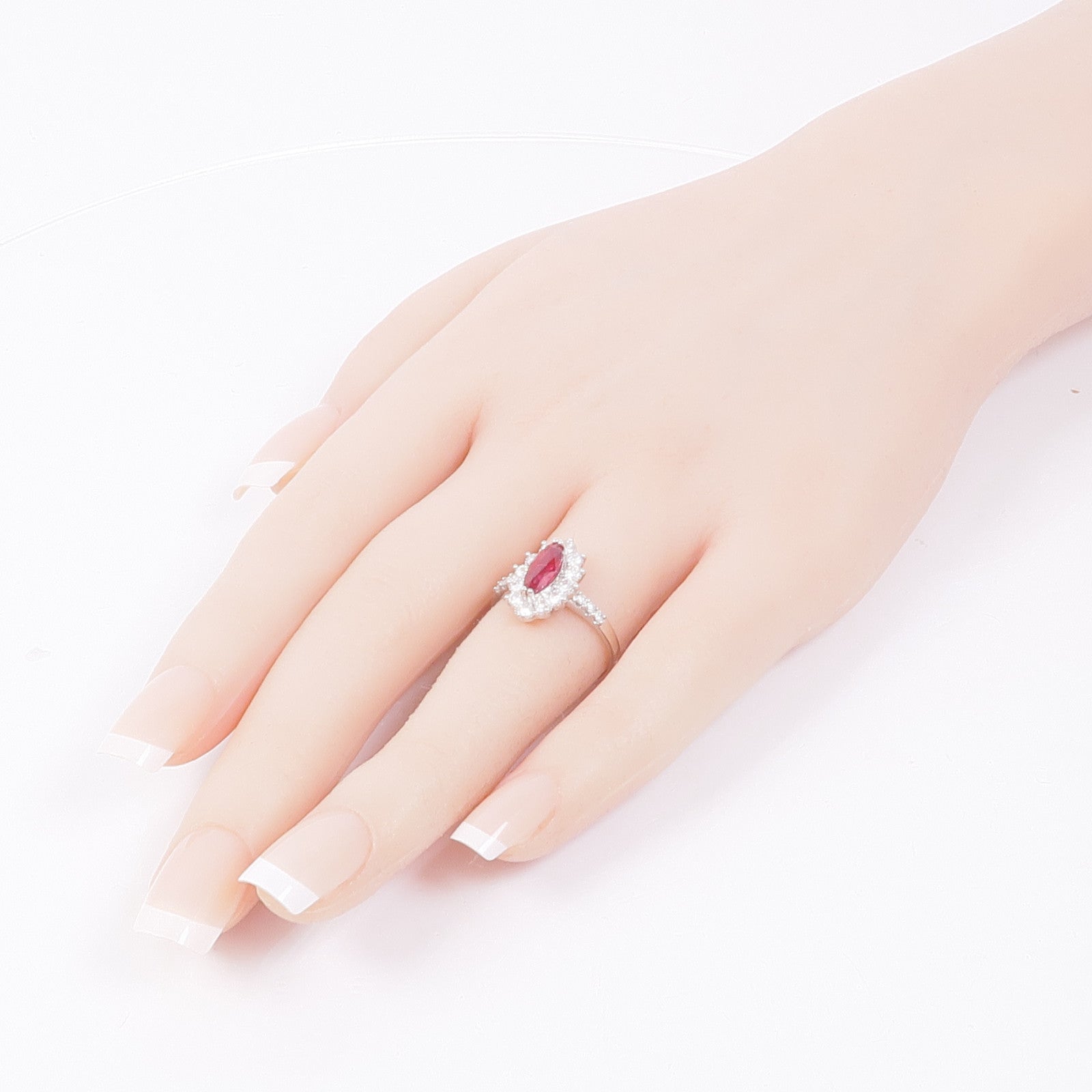 JEWELRY PT950鉑金Ruby/Diamond Ring紅寶石/鑽石戒指US#6.5