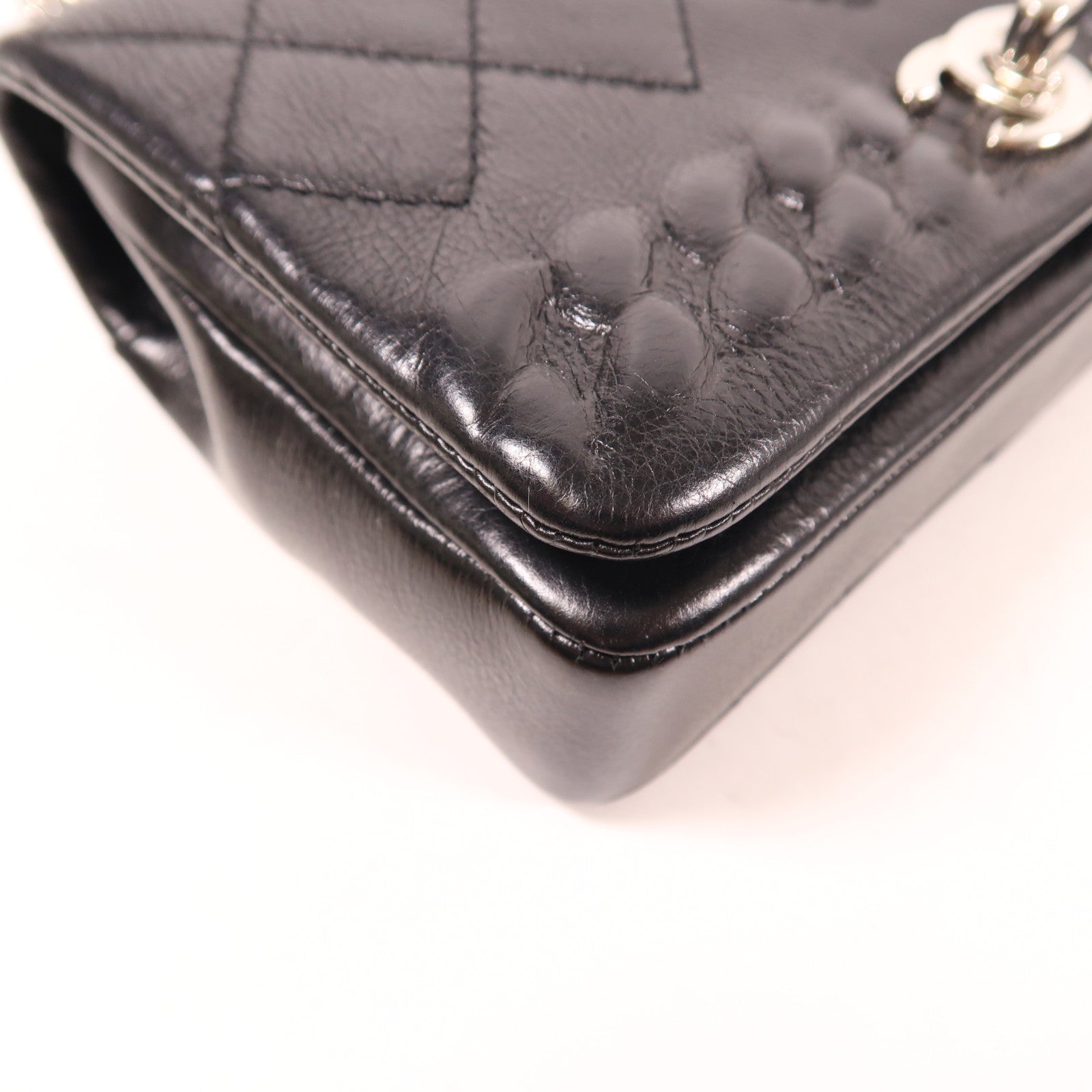 CHANEL 【激減優惠】牛皮皮革Chain Shoulder銀扣鏈帶肩背袋