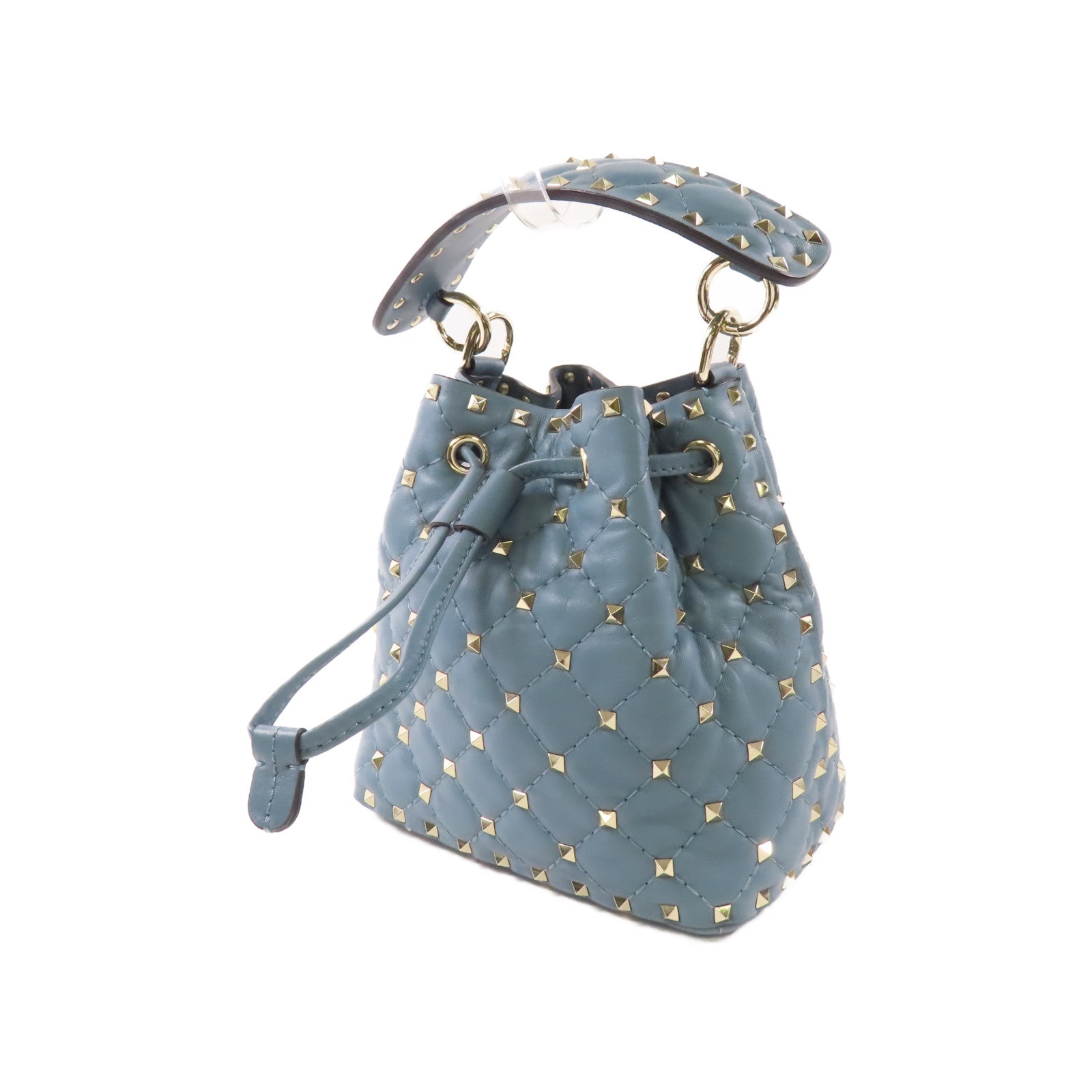 Valentino 牛皮皮革Mini Bucket Bag銀扣鏈帶手挽肩背兩用袋