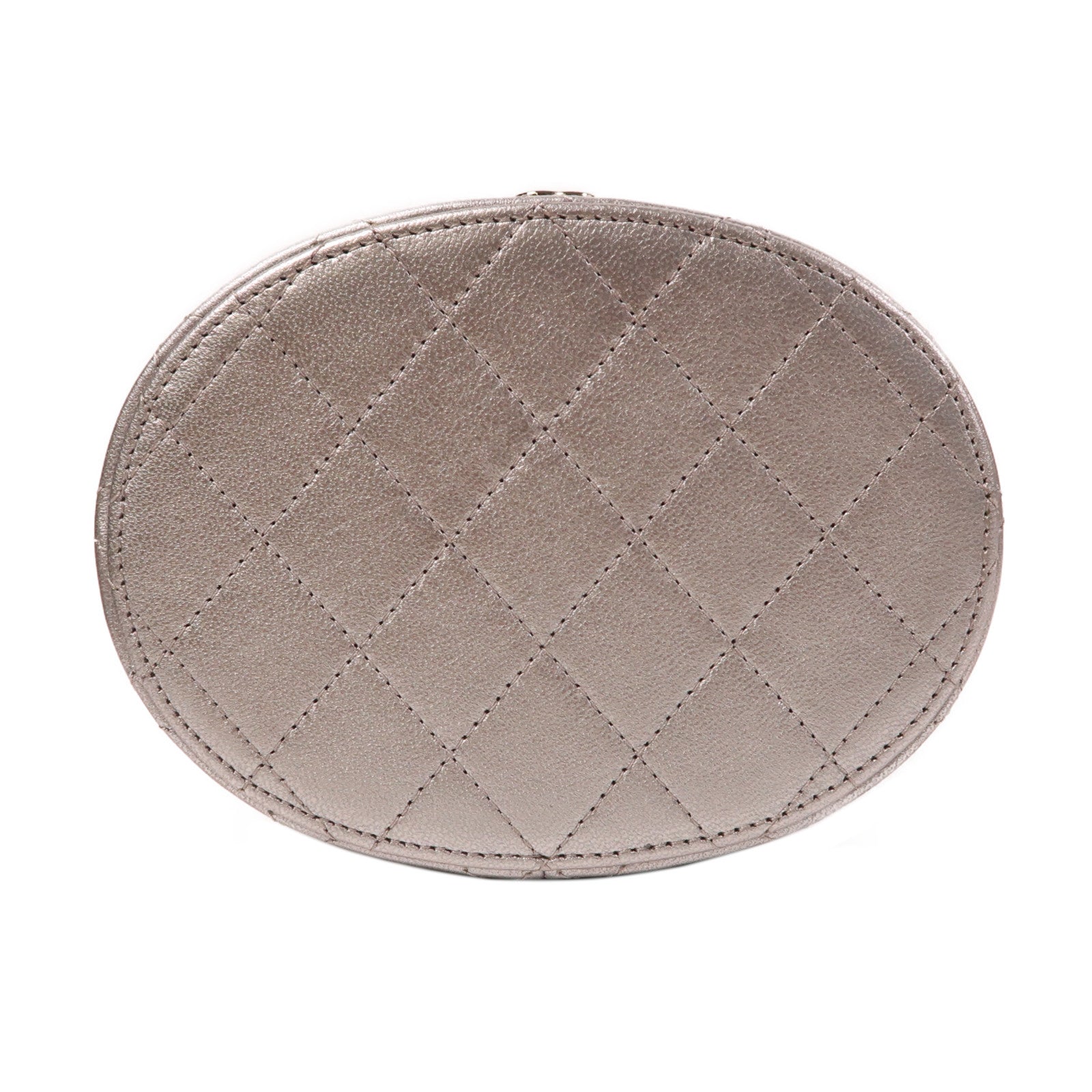 CHANEL 【激減優惠】菱格牛皮皮革Chain Shoulder銀扣鏈帶肩背袋銀色