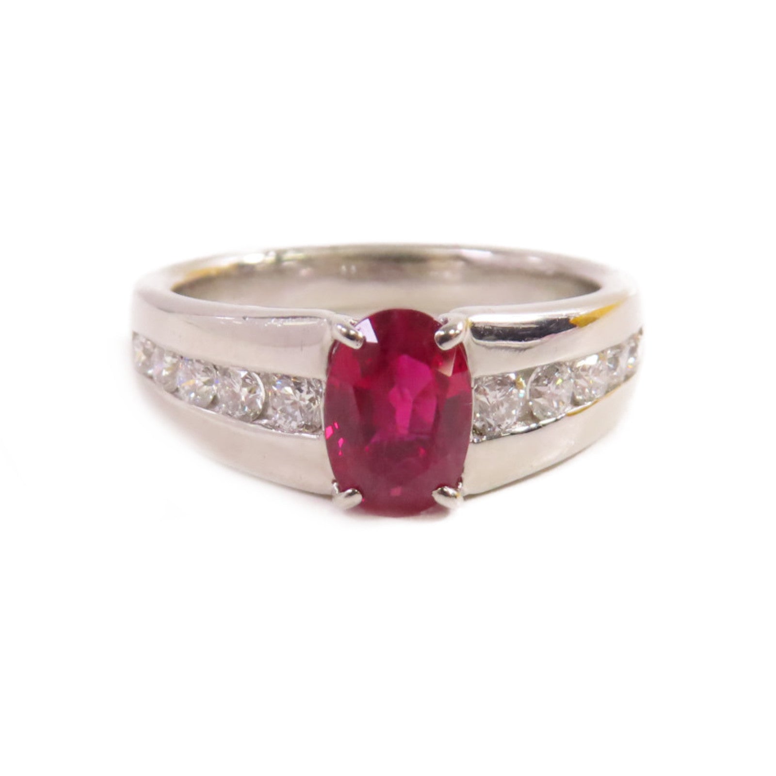 JEWELRY 【激減優惠】PT900鉑金/1.177ct紅寶石/0.35ct鑽石Ruby Diamond Ring戒指US#5.25