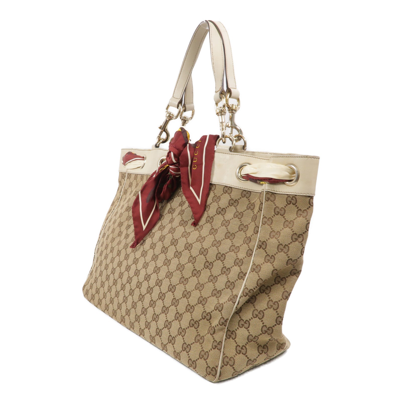 GUCCI 帆布Positano Scarf Tote Bag肩背袋