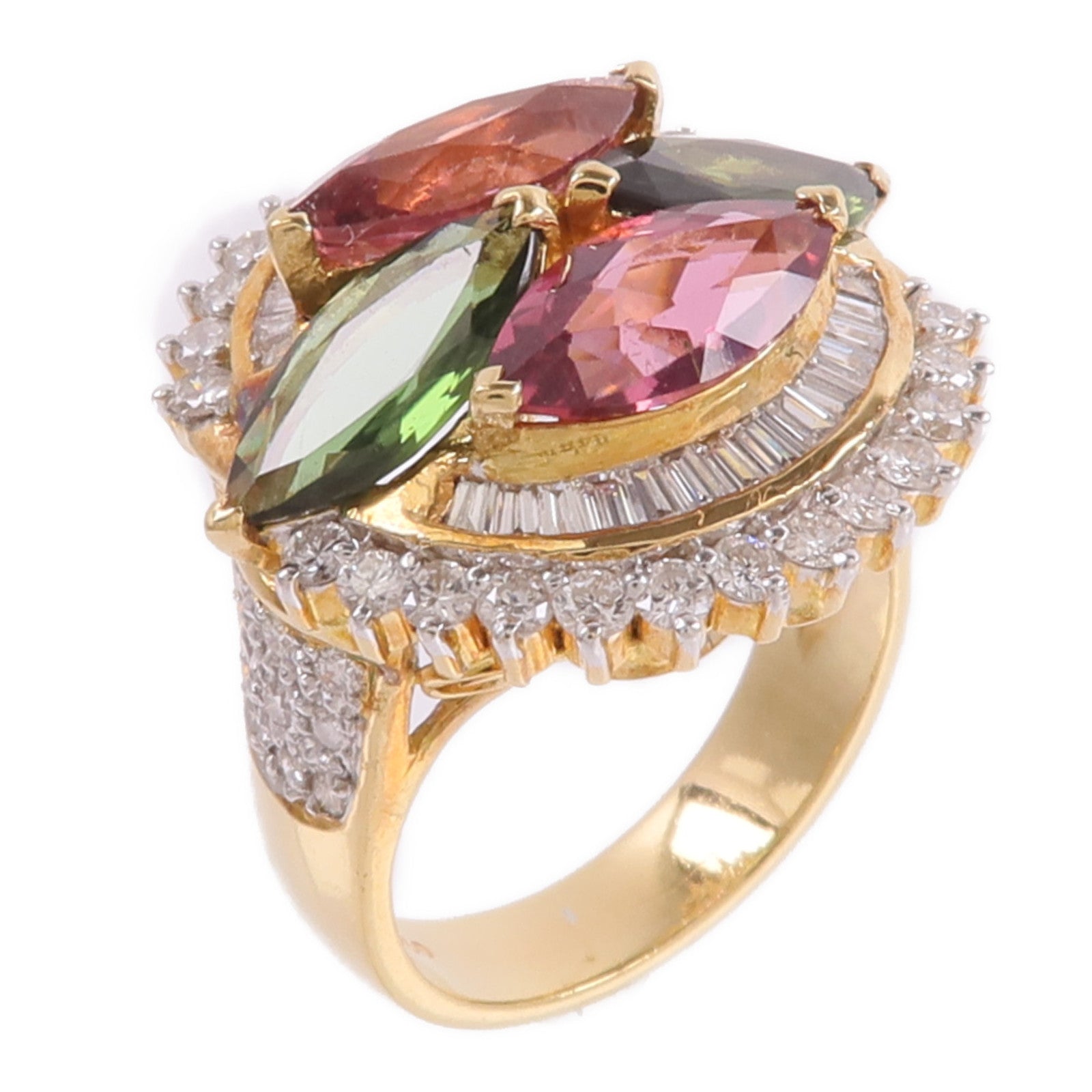JEWELRY 18K黃金/白金Tourmaline Diamond Ring電氣石/鑽石戒指